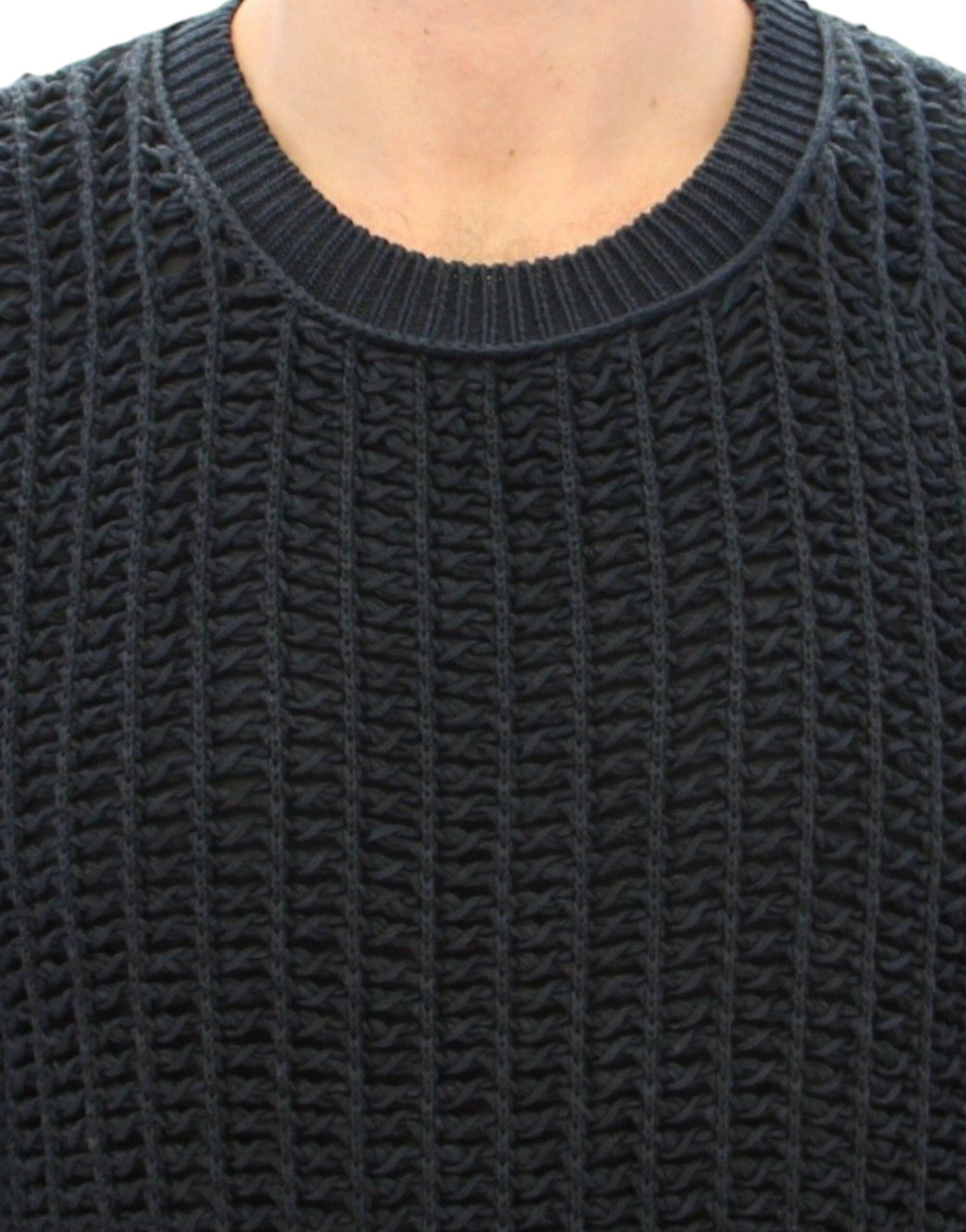 Dolce & Gabbana Blue Runway Netz Pullover Netted Men's Sweater