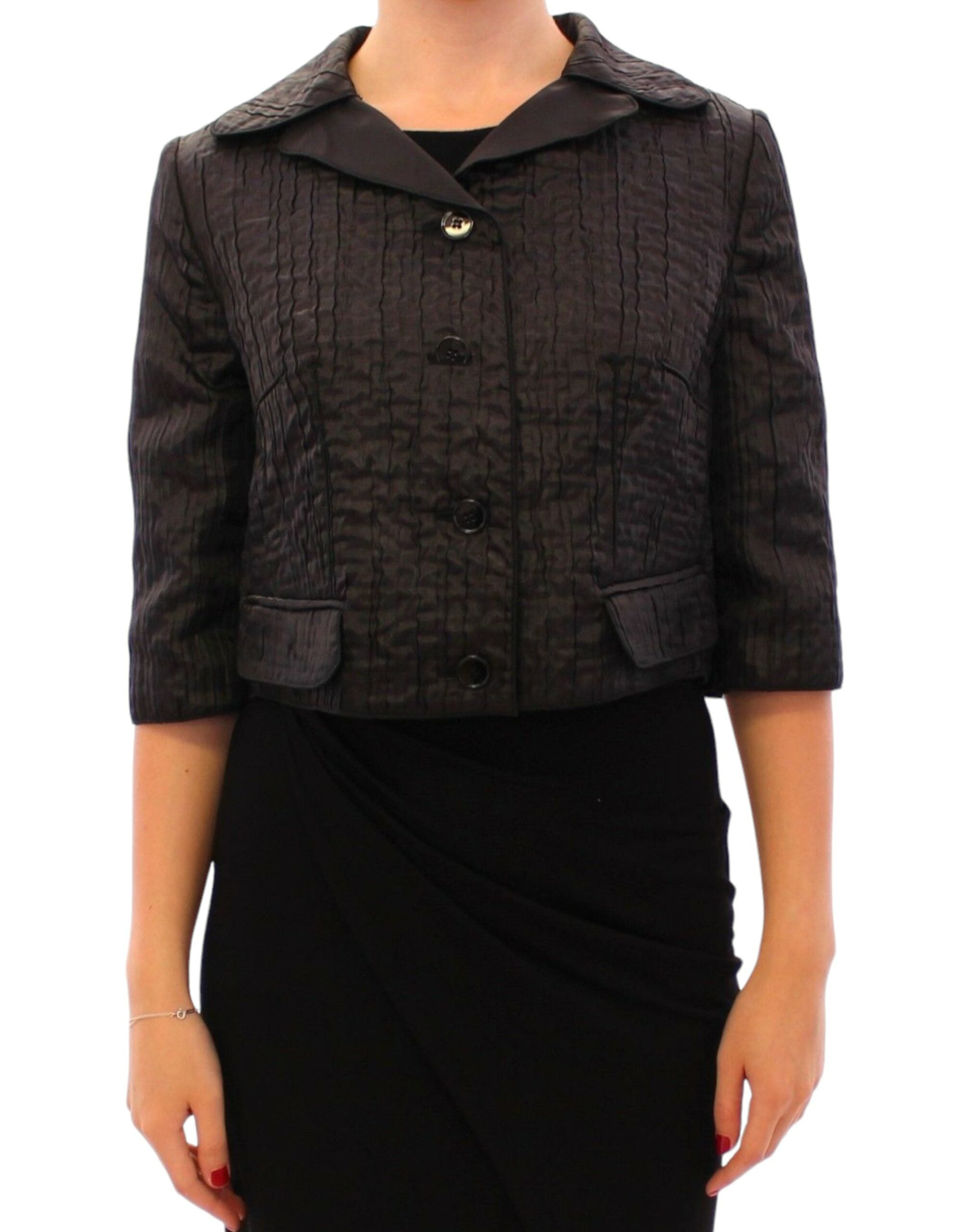 Dolce & Gabbana Black Short Bolero Shrug Jacket Women's Coat