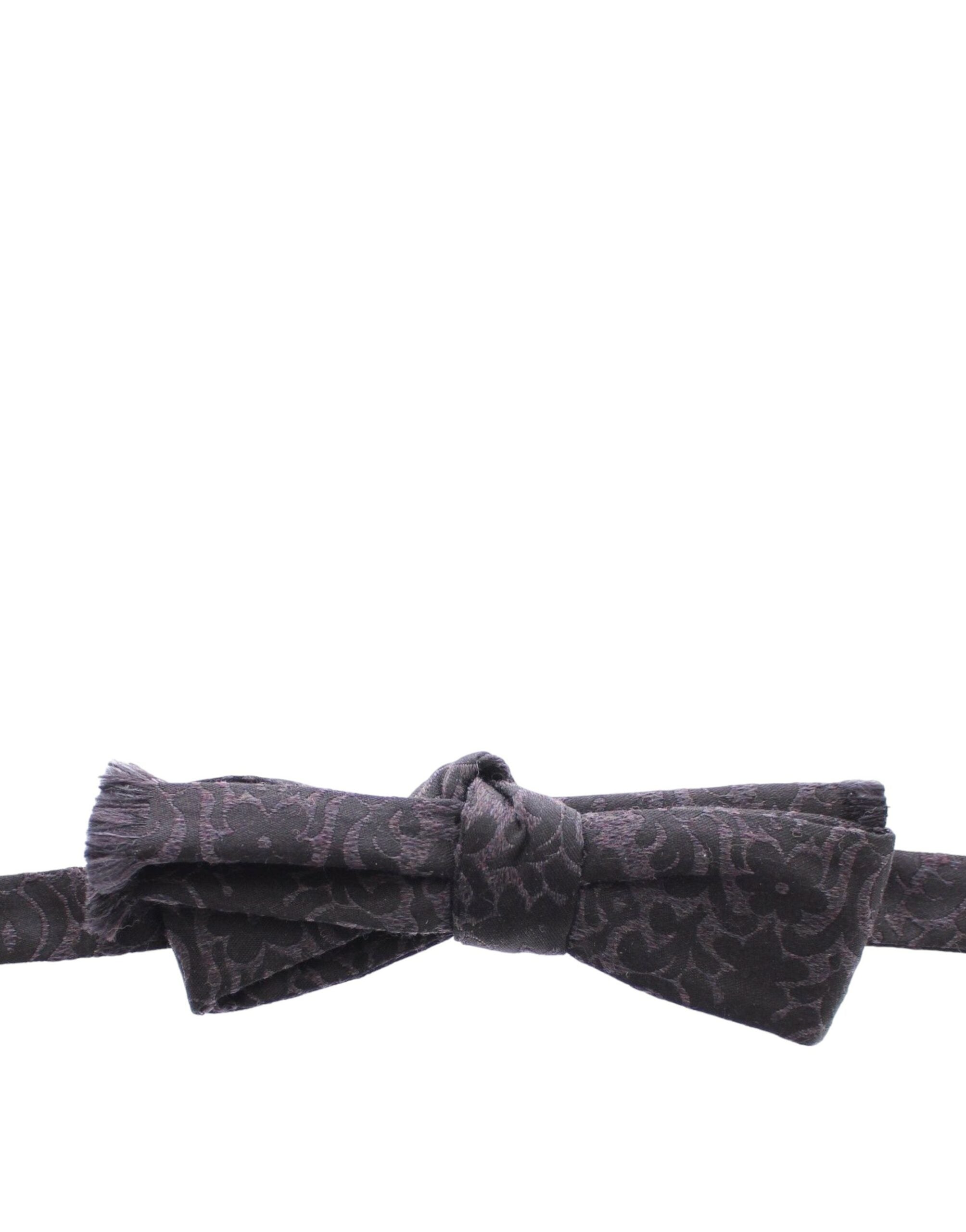 Dolce & Gabbana Gray Black Wool Silk Bow Men's Tie