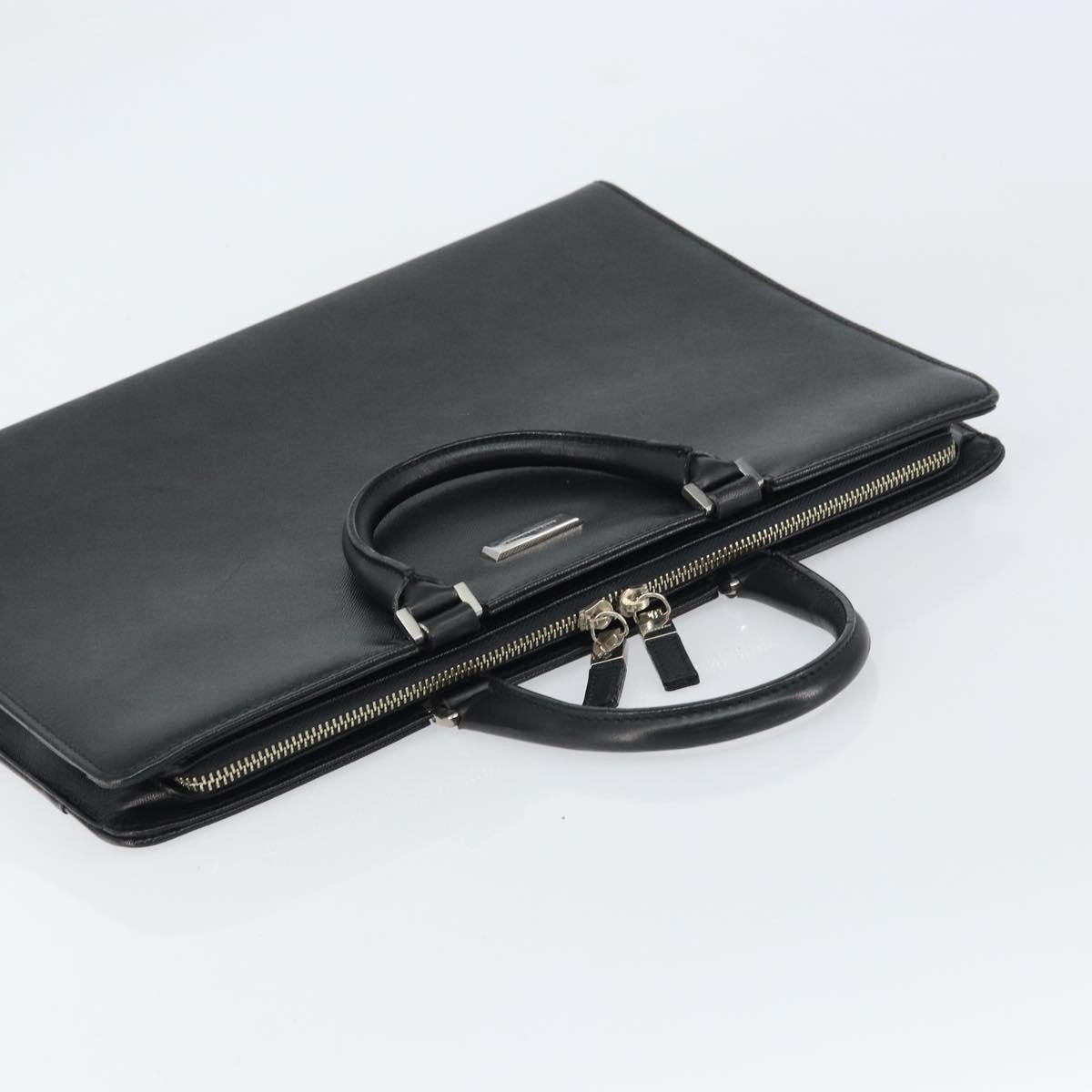 Burberry Vintage Leather Black Leather Briefcase Bag (Pre-Owned)