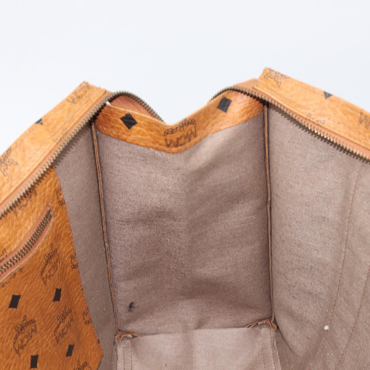 MCM Vintage Visetos Leather Brown Leather Tote Bag Bag (Pre-Owned)