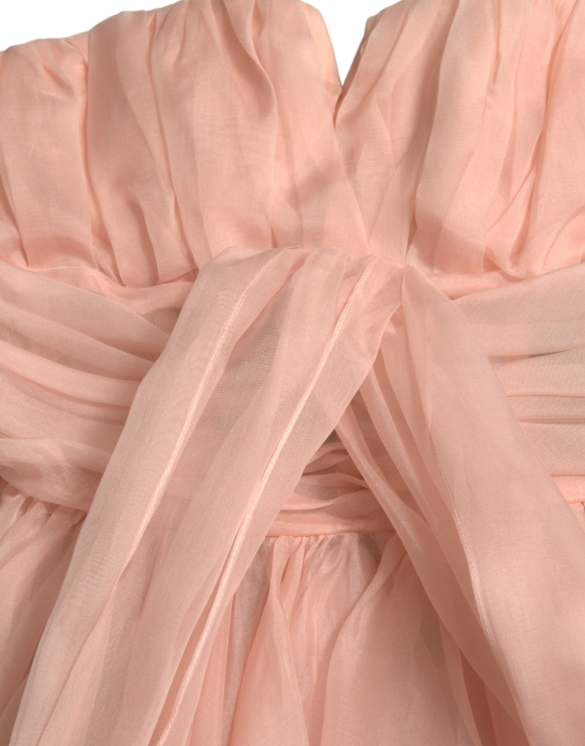 Dolce & Gabbana Pink Silk Chiffon Halter A-line Pleated Midi Women's Dress