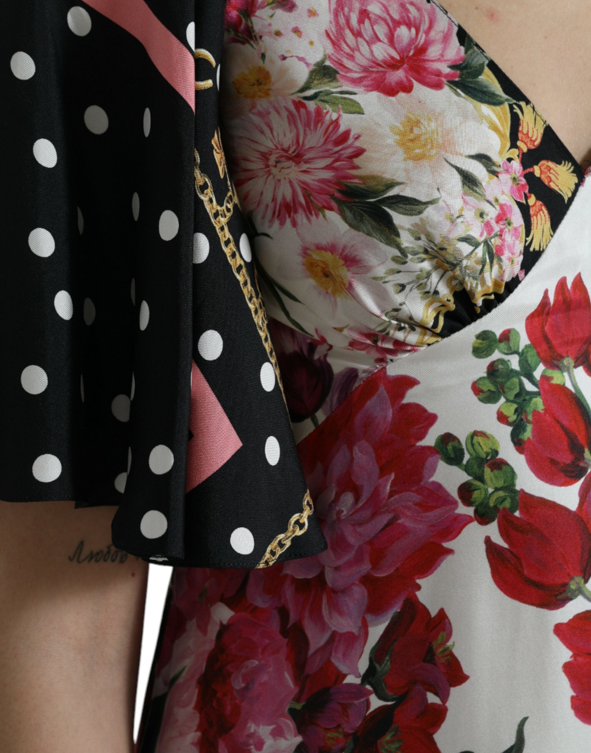 Dolce & Gabbana Multicolor Floral Print Silk Twill Gown Women's Dress