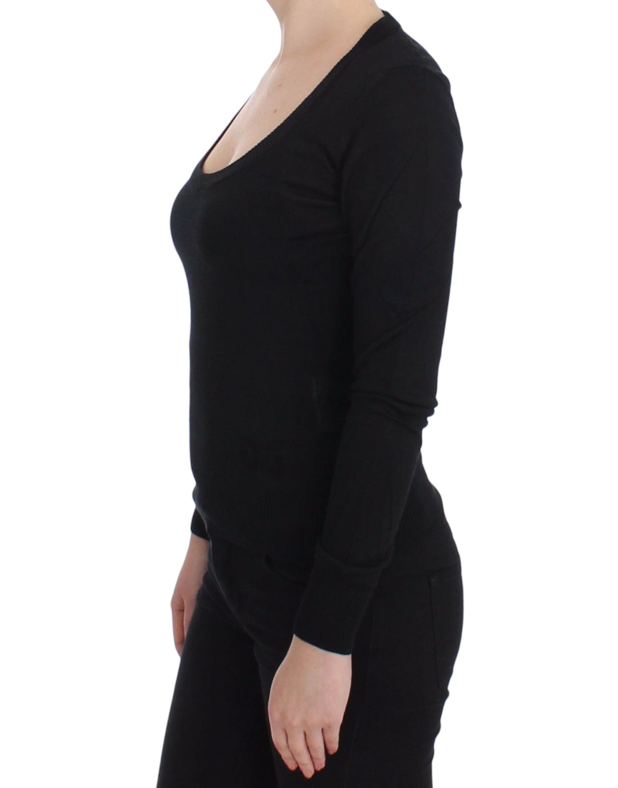 Dolce & Gabbana Black Cashmere Crewneck Sweater Women's Pullover