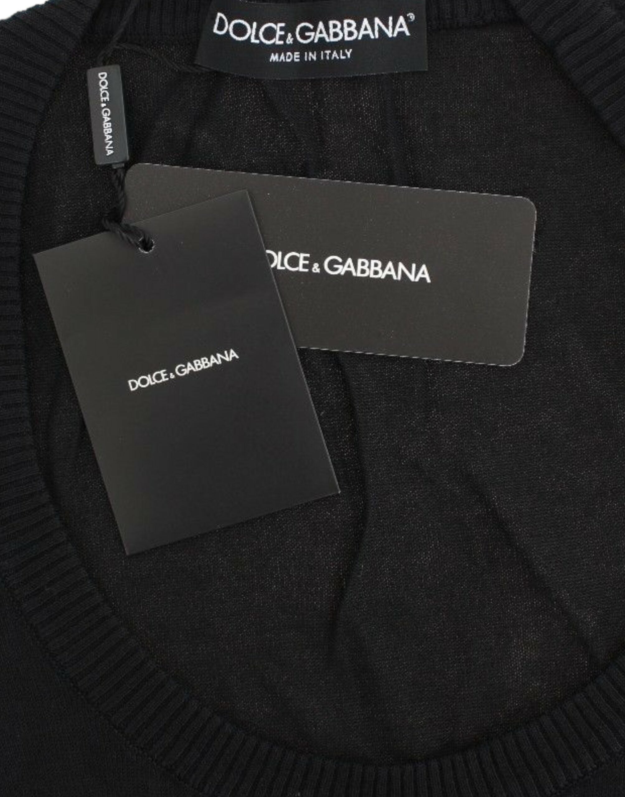 Dolce & Gabbana Black Cashmere Crewneck Sweater Women's Pullover