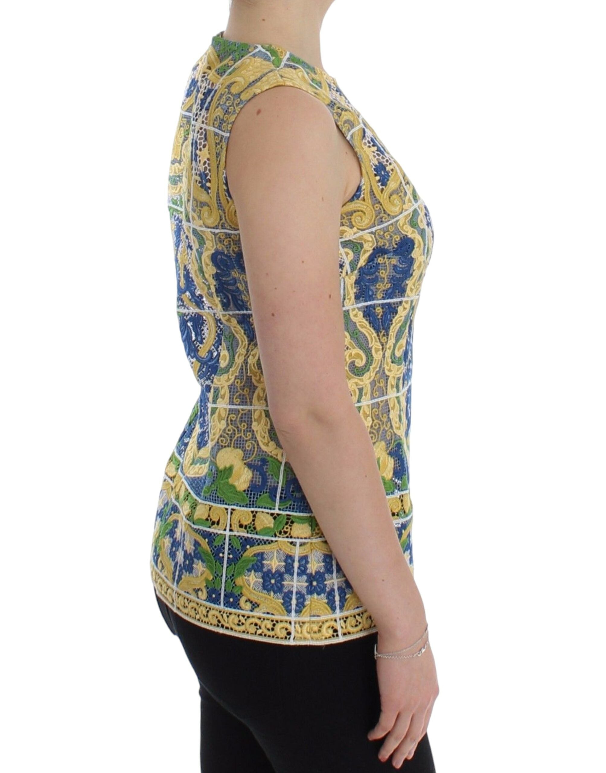 Dolce & Gabbana Multicolor Majolica Embroidered Women's Sweater