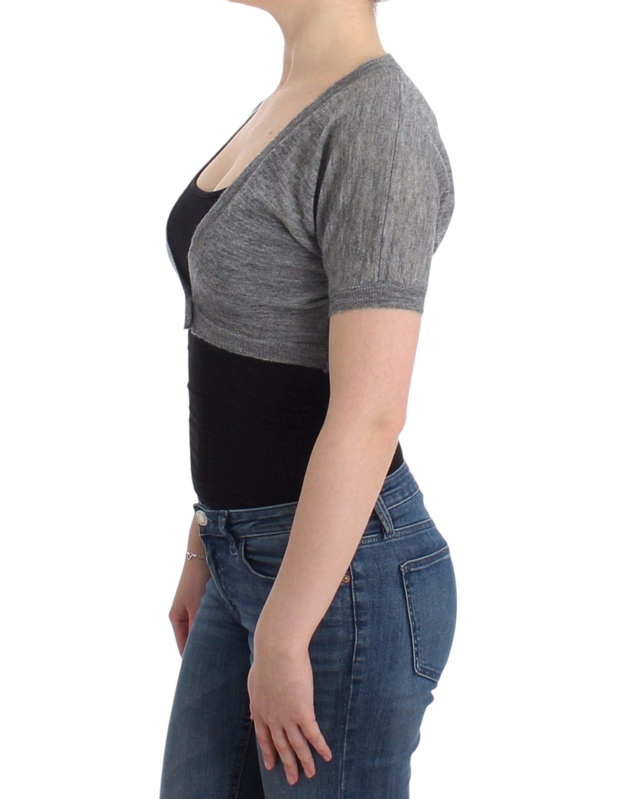 Ermanno Scervino Lingerie Knit Gray Bolero Sweater Women's Cardigan