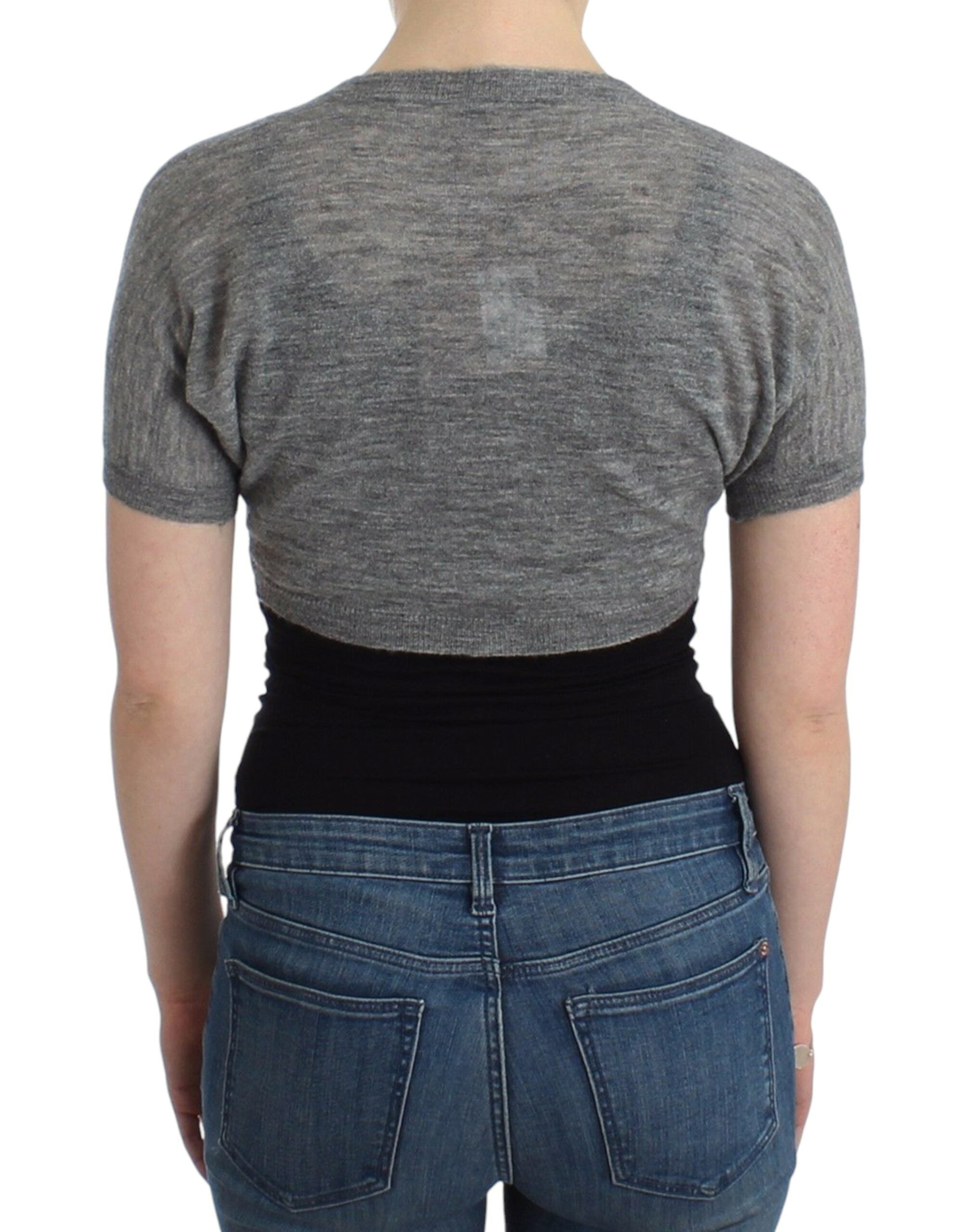 Ermanno Scervino Lingerie Knit Gray Bolero Sweater Women's Cardigan