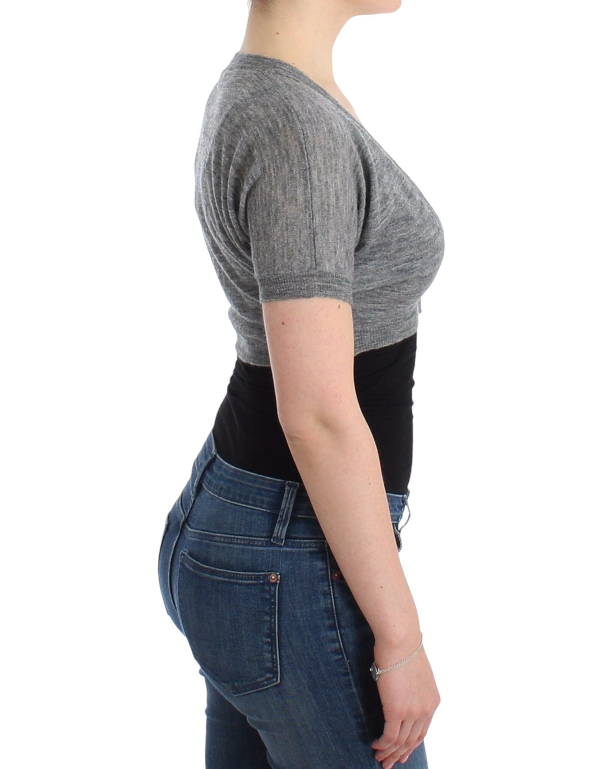 Ermanno Scervino Lingerie Knit Gray Bolero Sweater Women's Cardigan