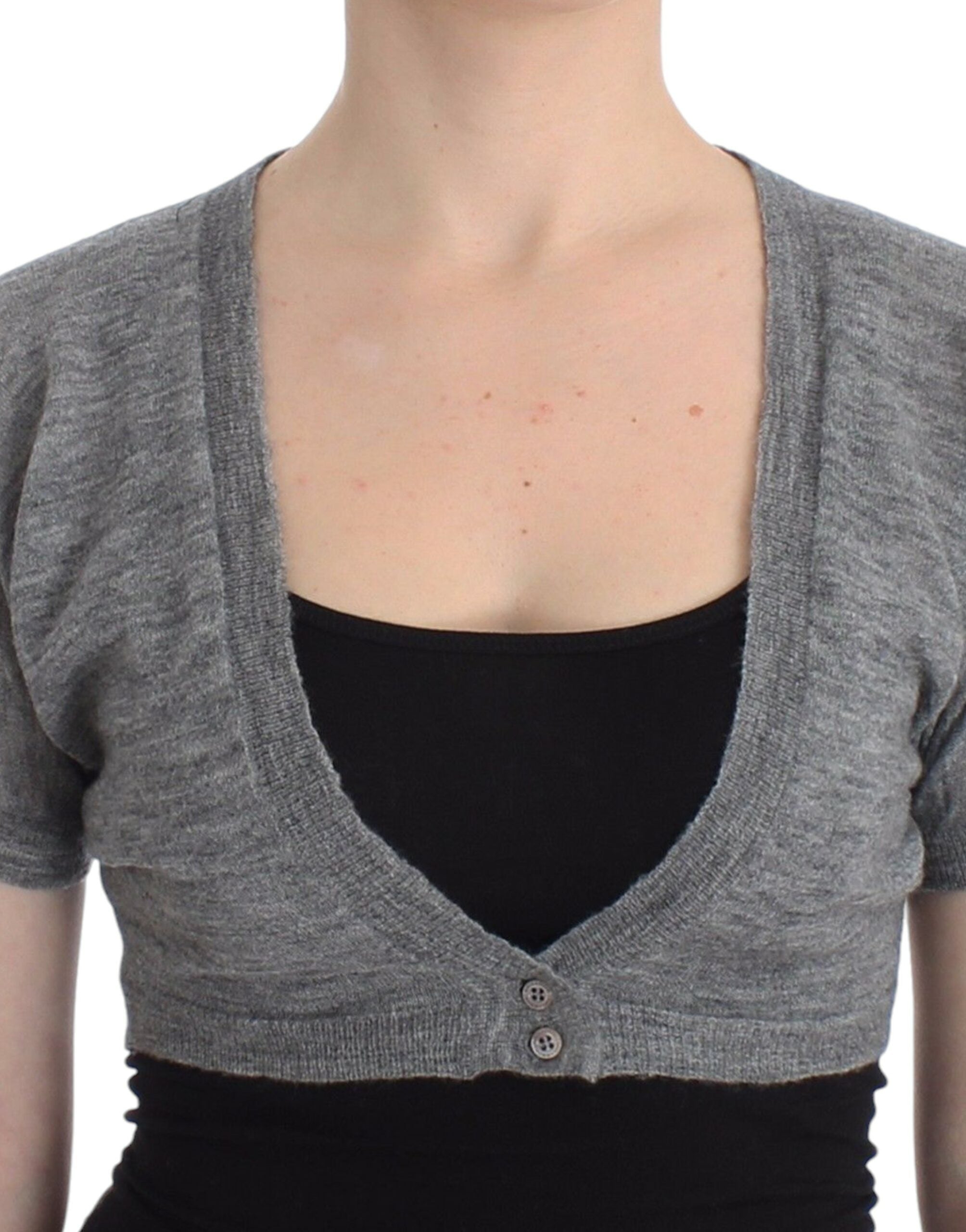 Ermanno Scervino Lingerie Knit Gray Bolero Sweater Women's Cardigan