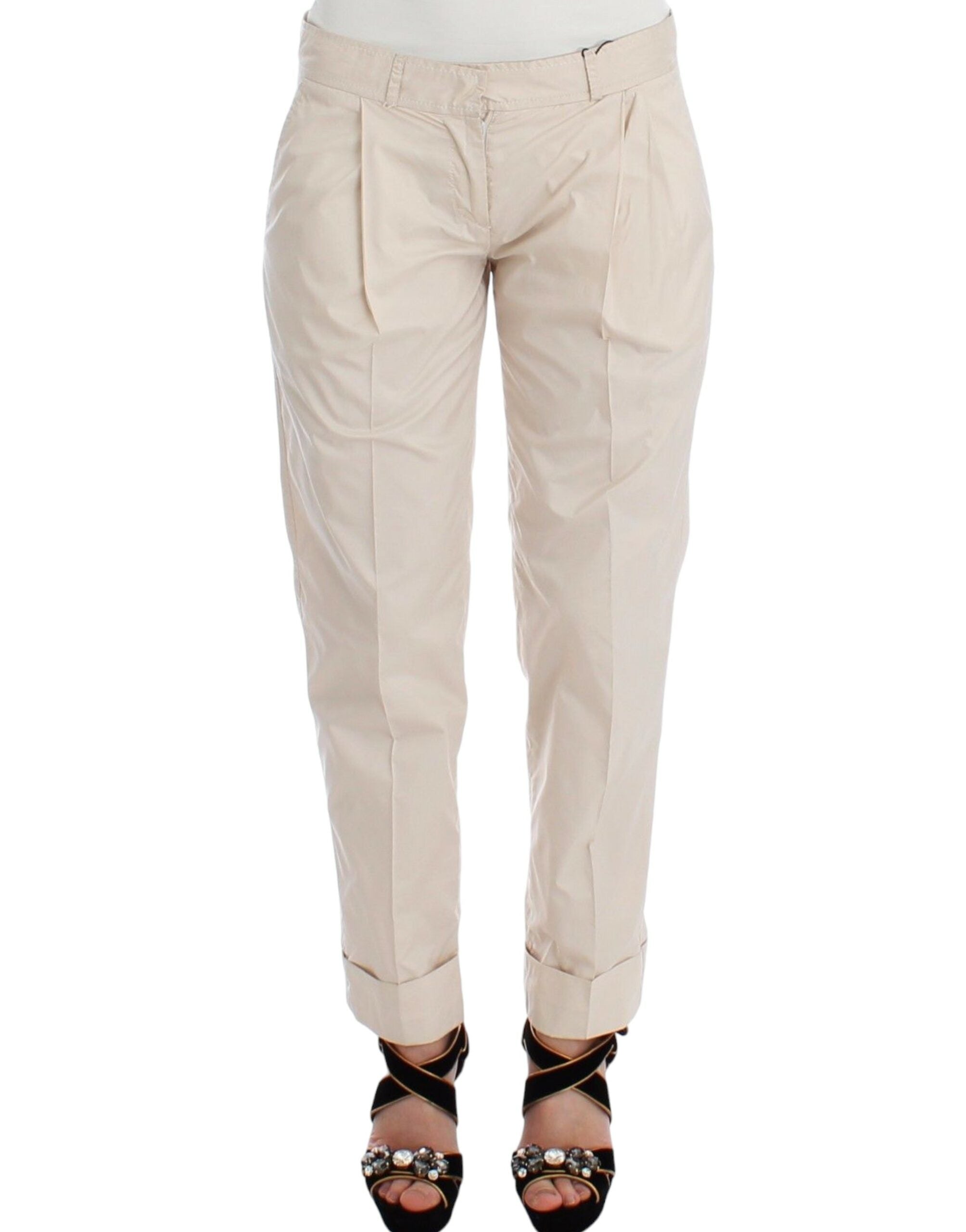 Ermanno Scervino Beige Chinos Casual Dress Pants Women's Khakis