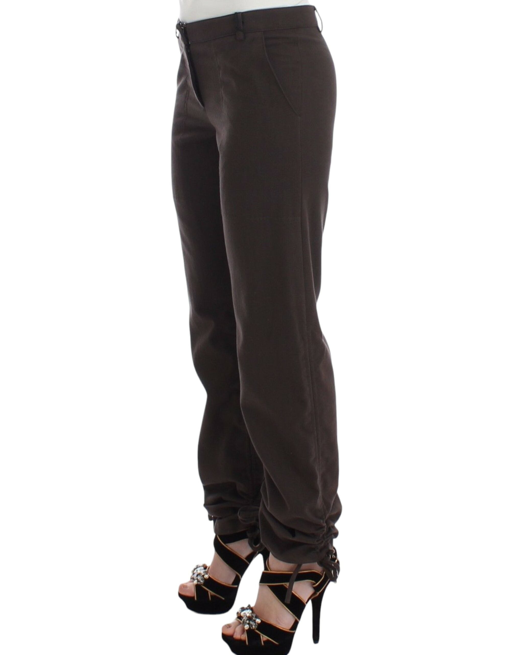 Ermanno Scervino Chic Brown Cotton Dress Women's Pants