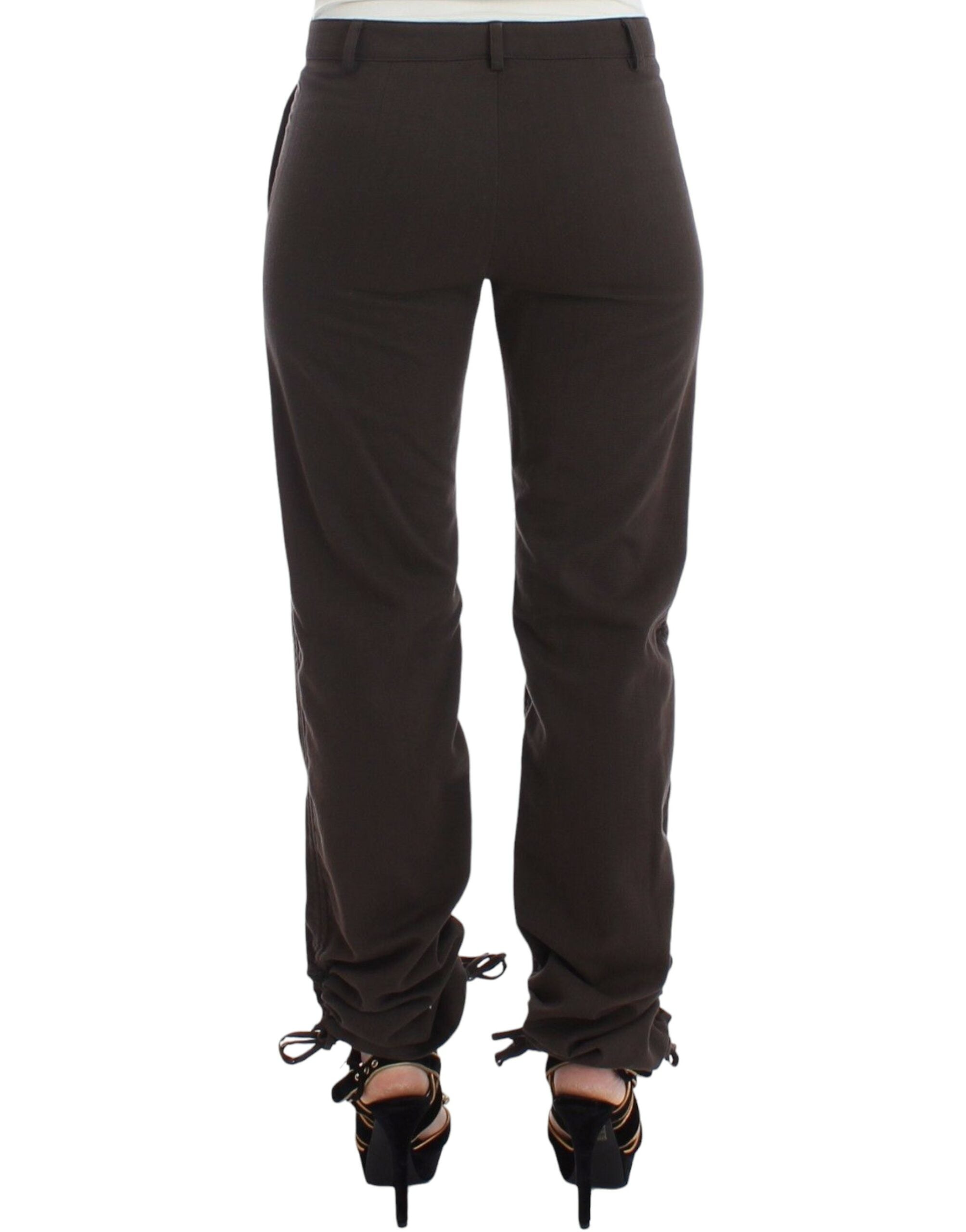 Ermanno Scervino Chic Brown Cotton Dress Women's Pants