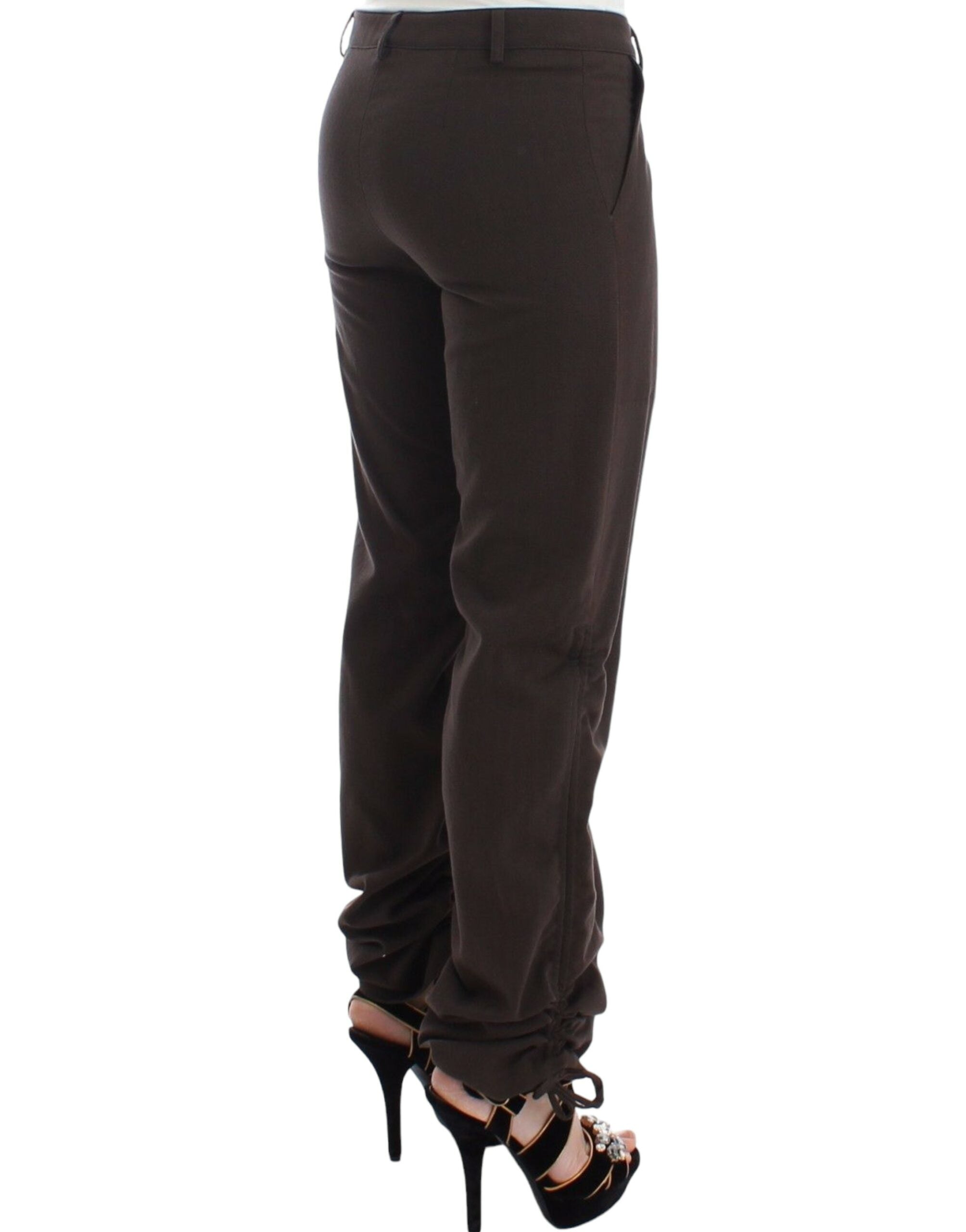 Ermanno Scervino Chic Brown Cotton Dress Women's Pants