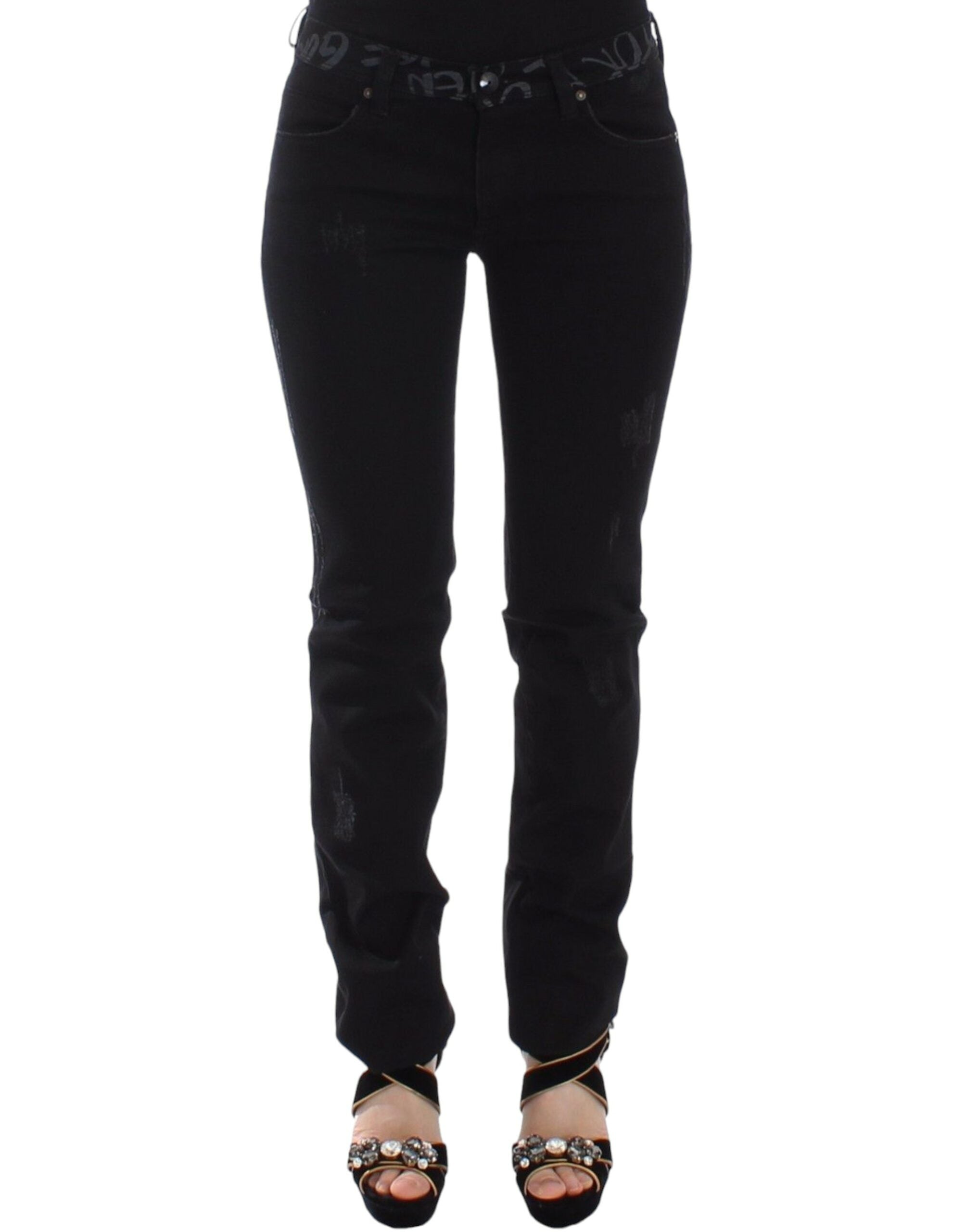 Ermanno Scervino Chic Black Skinny Statement Women's Jeans