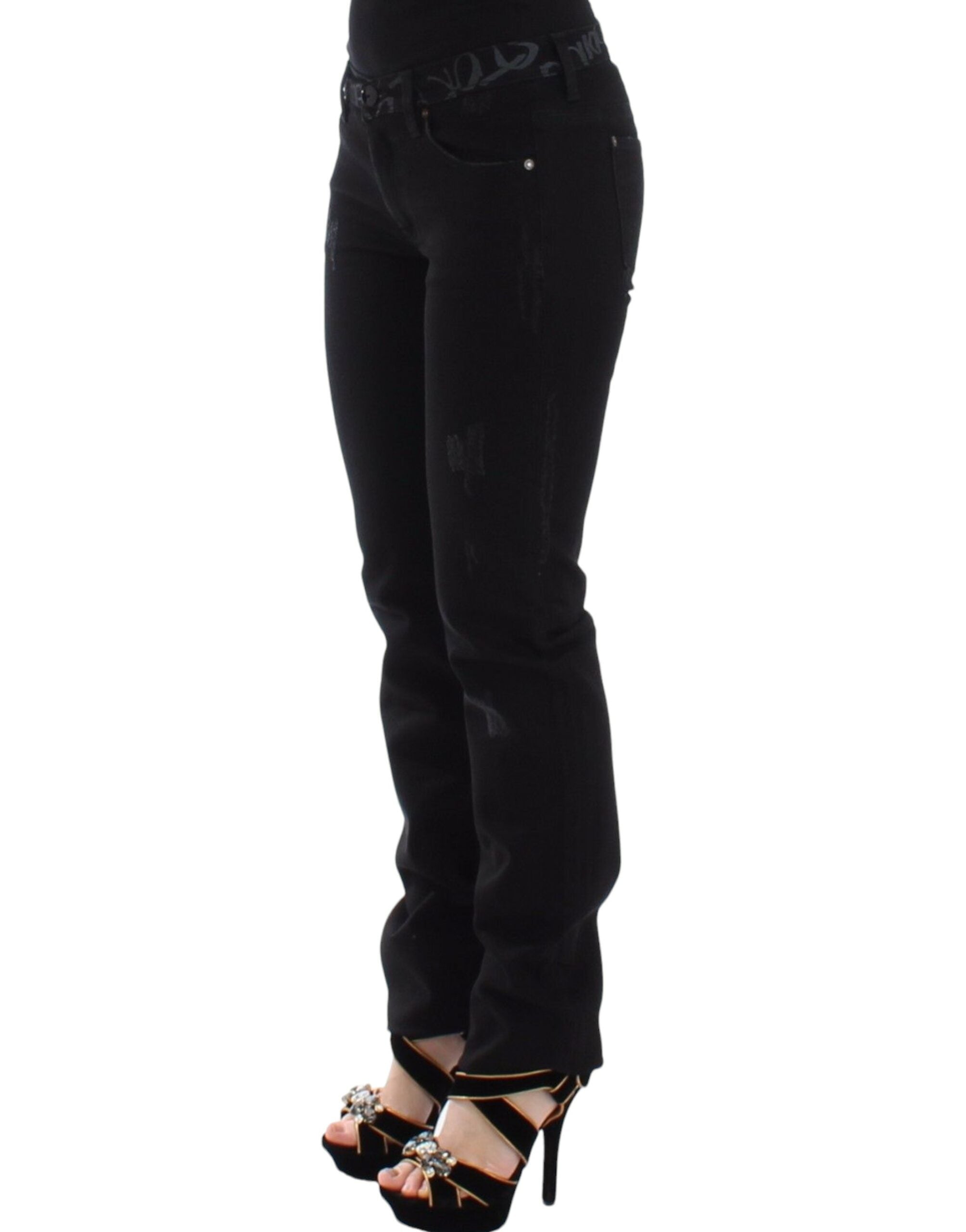 Ermanno Scervino Black Slim Jeans Denim Pants Skinny Women's Stretch