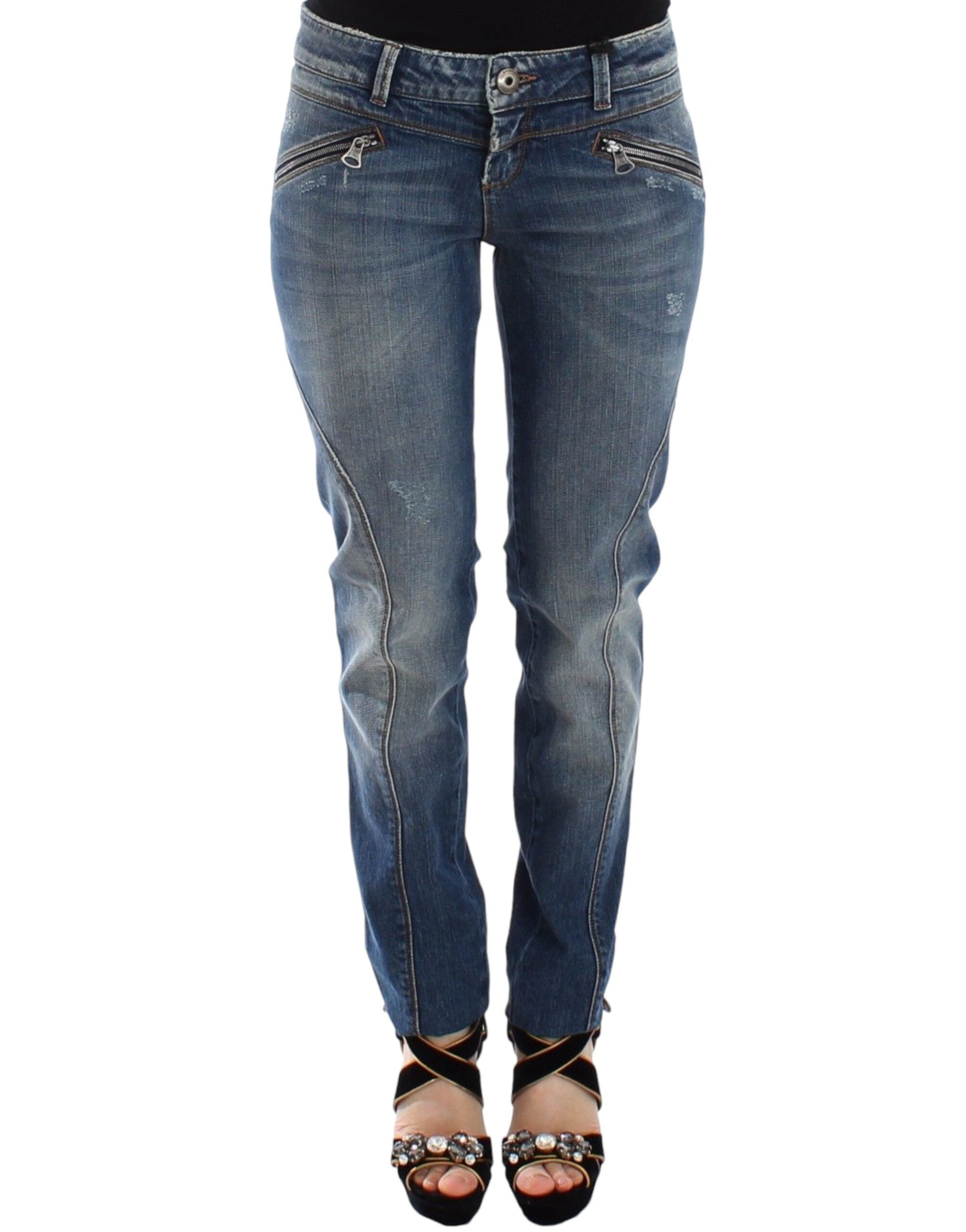 Ermanno Scervino Blue Slim Jeans Denim Pants Straight Women's Stretch