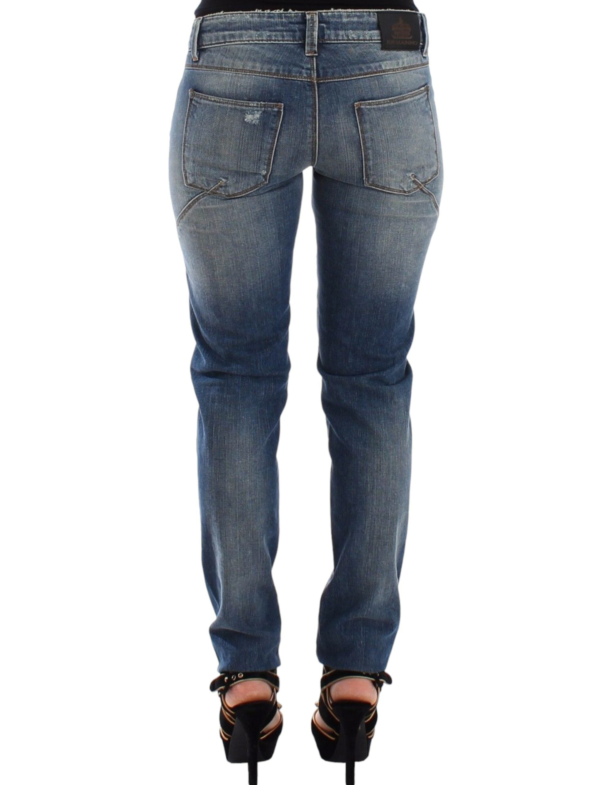 Ermanno Scervino Blue Slim Jeans Denim Pants Straight Women's Stretch