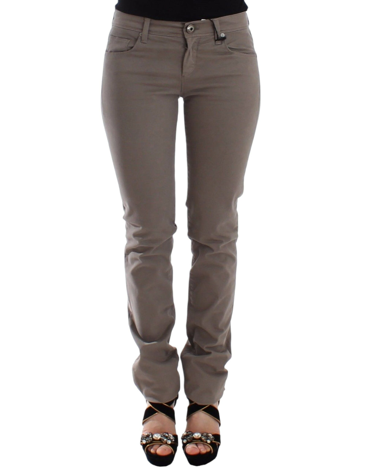 Ermanno Scervino Taupe Beige Slim Jeans Denim Pants Women's Skinny
