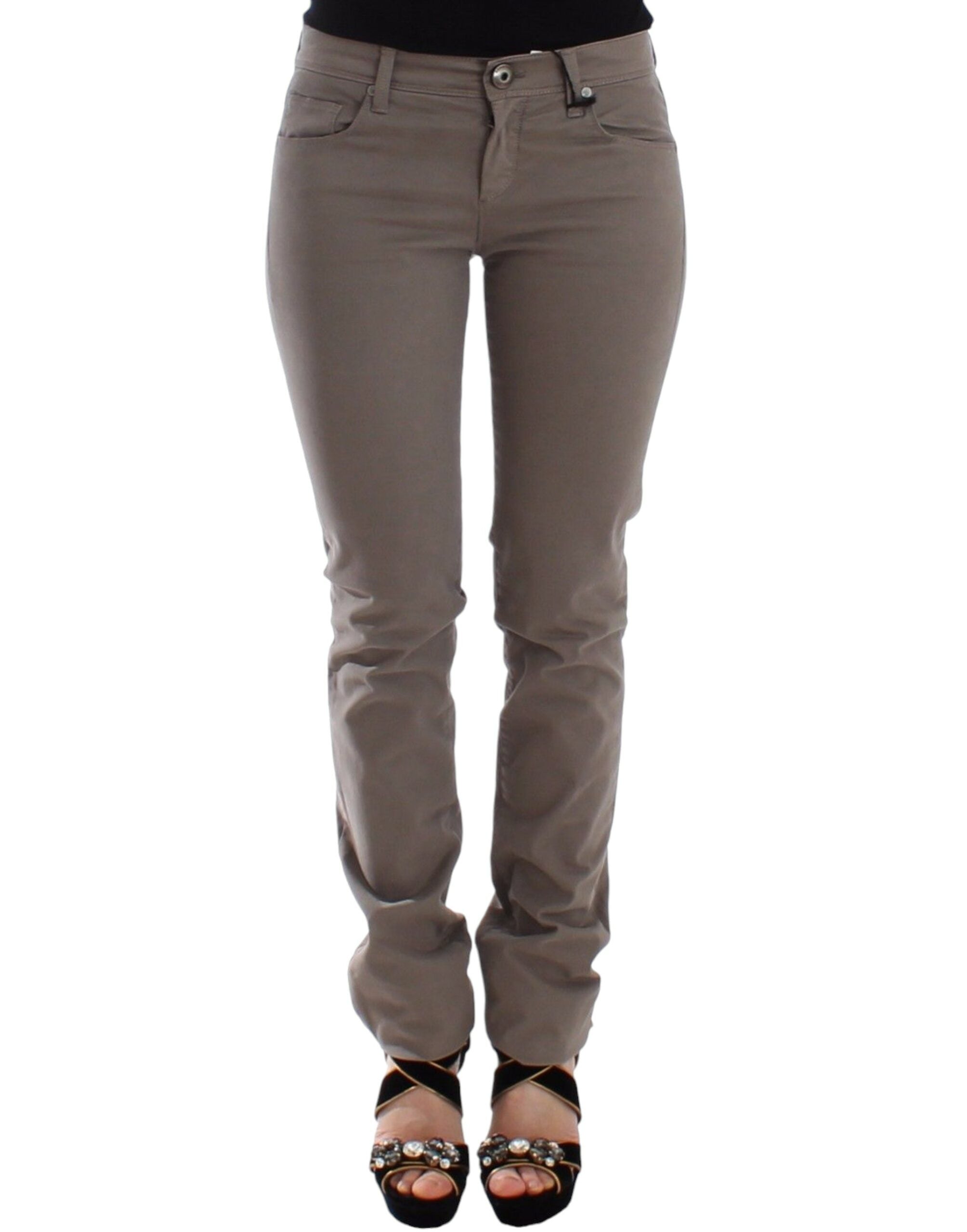 Ermanno Scervino Taupe Beige Slim Jeans Denim Pants Women's Skinny
