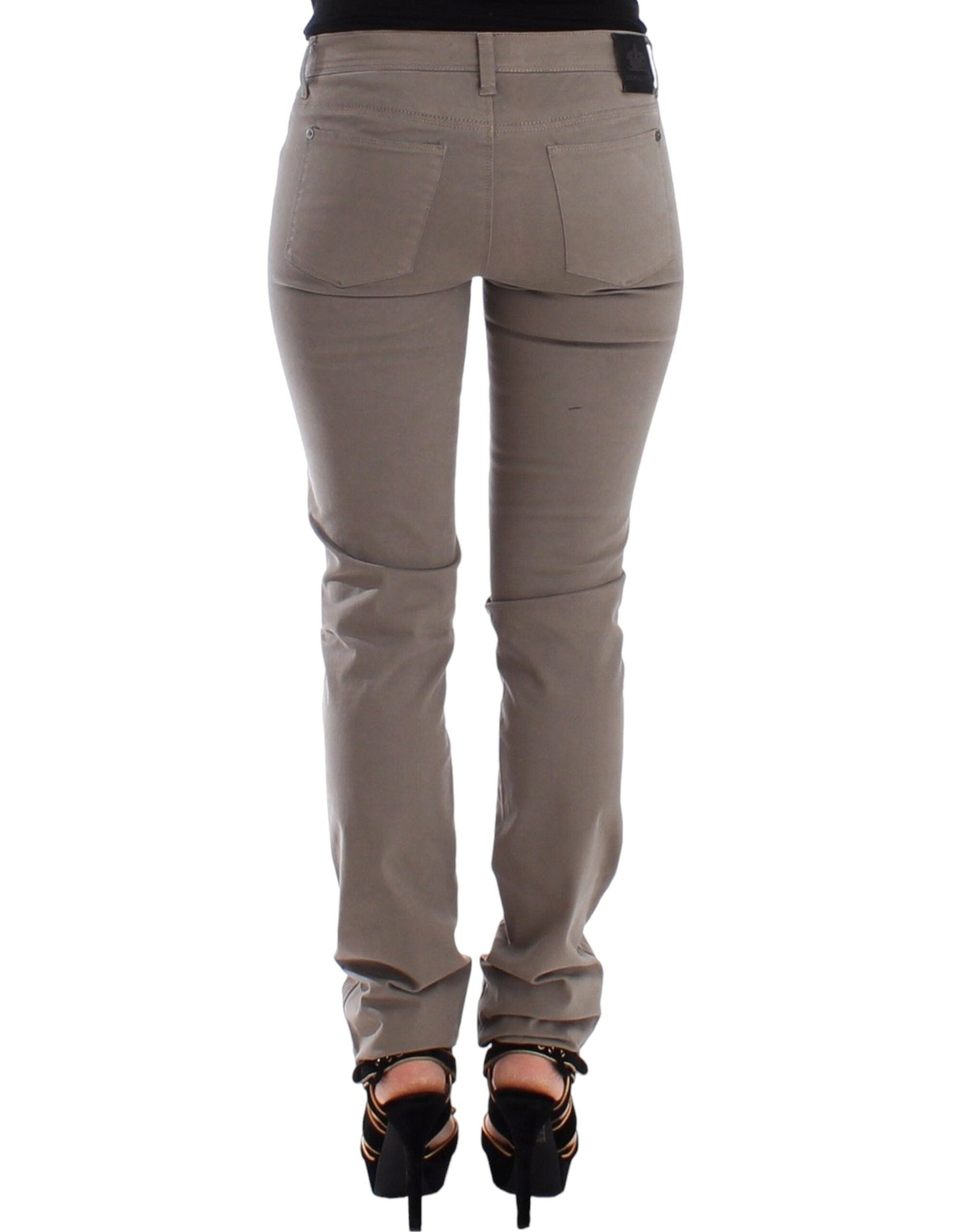 Ermanno Scervino Taupe Beige Slim Jeans Denim Pants Women's Skinny