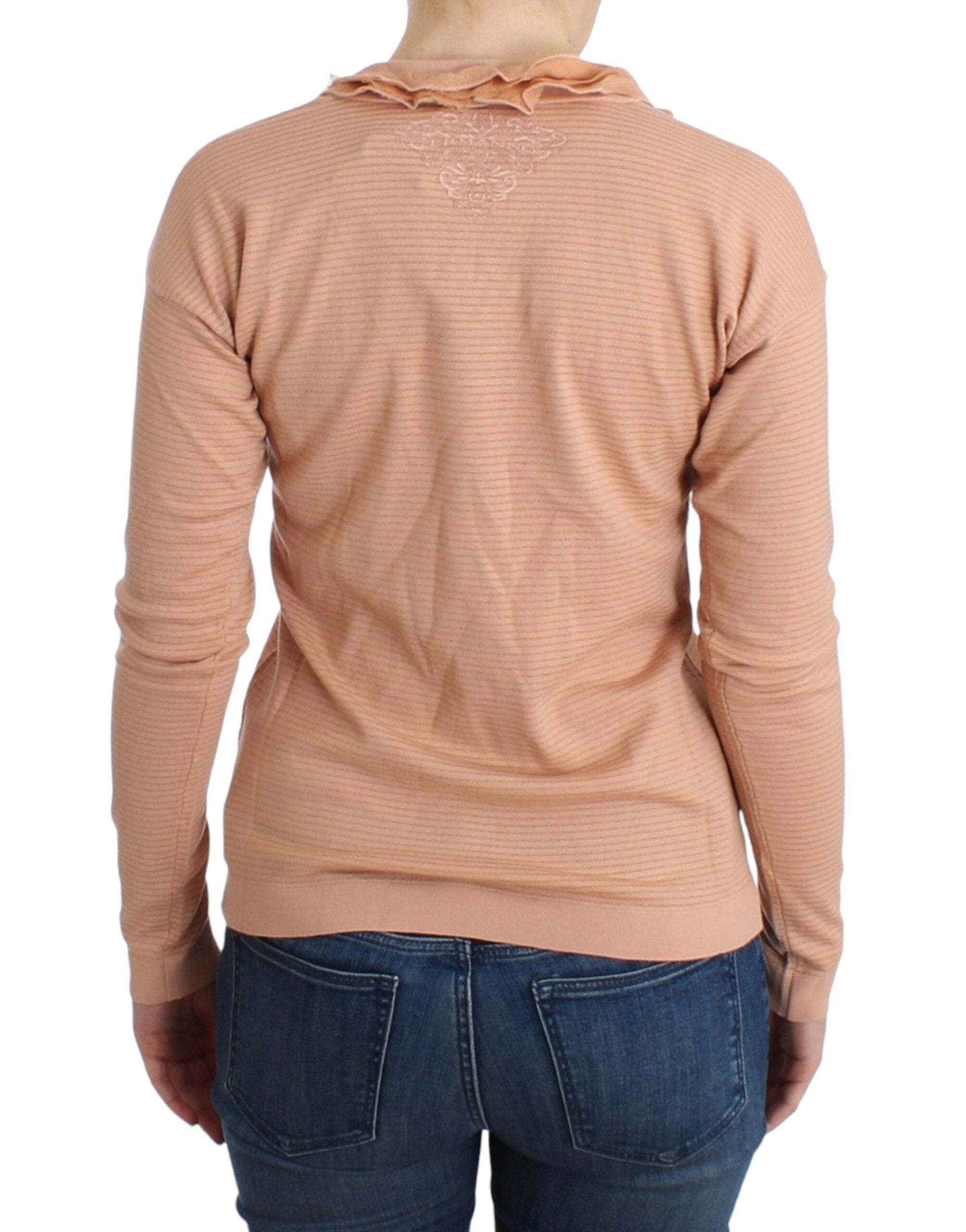 Ermanno Scervino Orange Wool Blend Striped Long Sleeve Women's Top