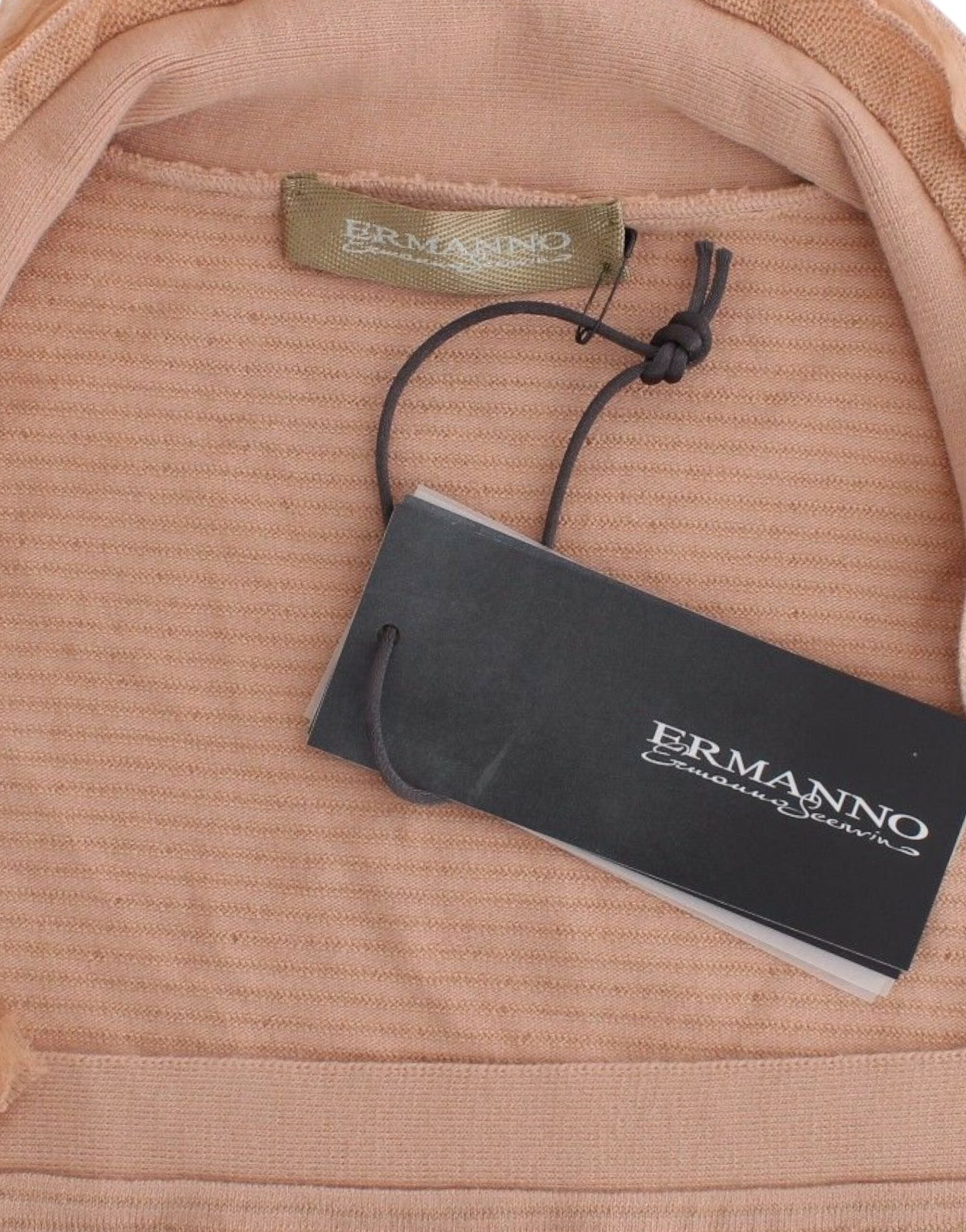 Ermanno Scervino Orange Wool Blend Striped Long Sleeve Women's Top