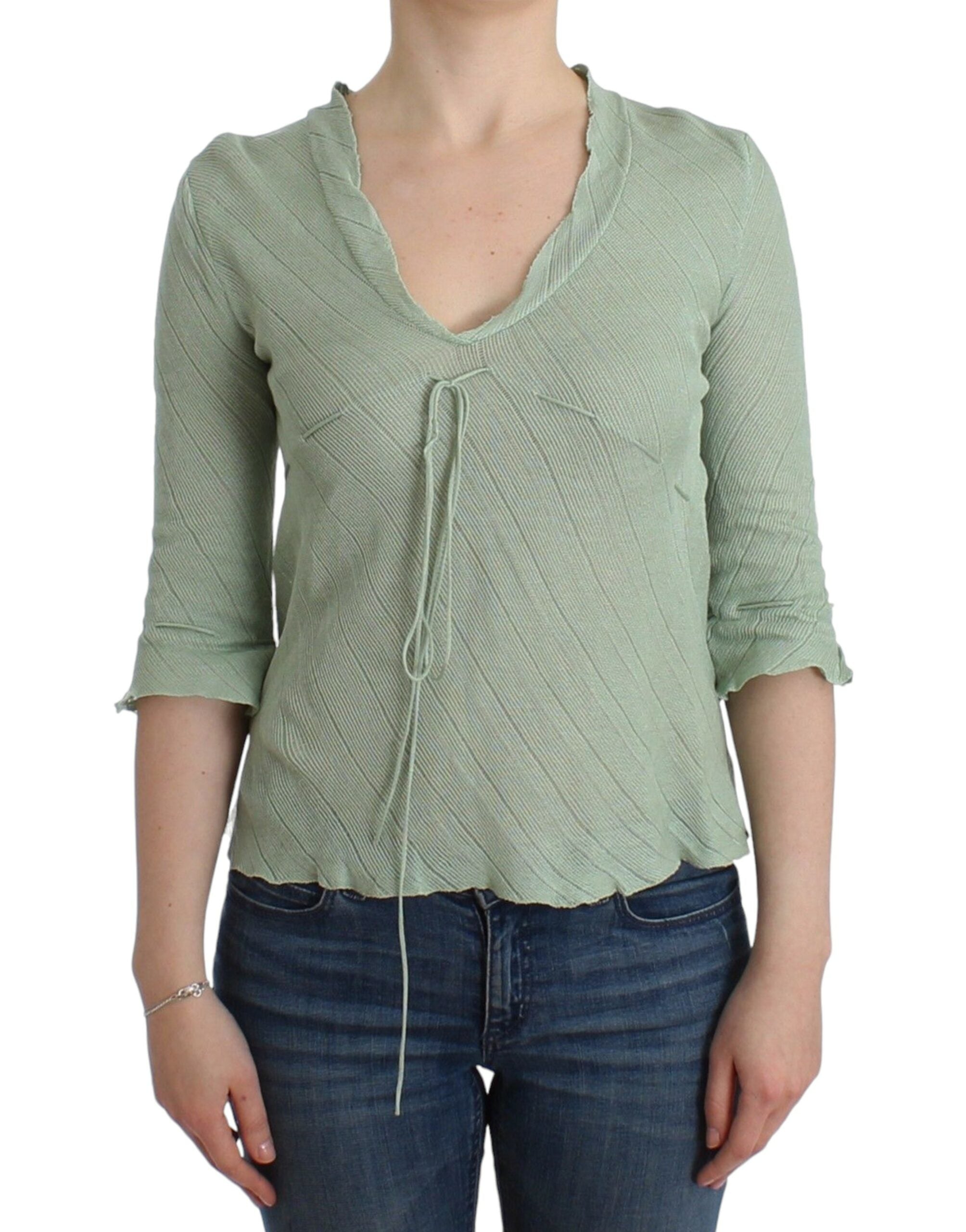 Ermanno Scervino Green Lightweight Knit Sweater Top Women's Blouse