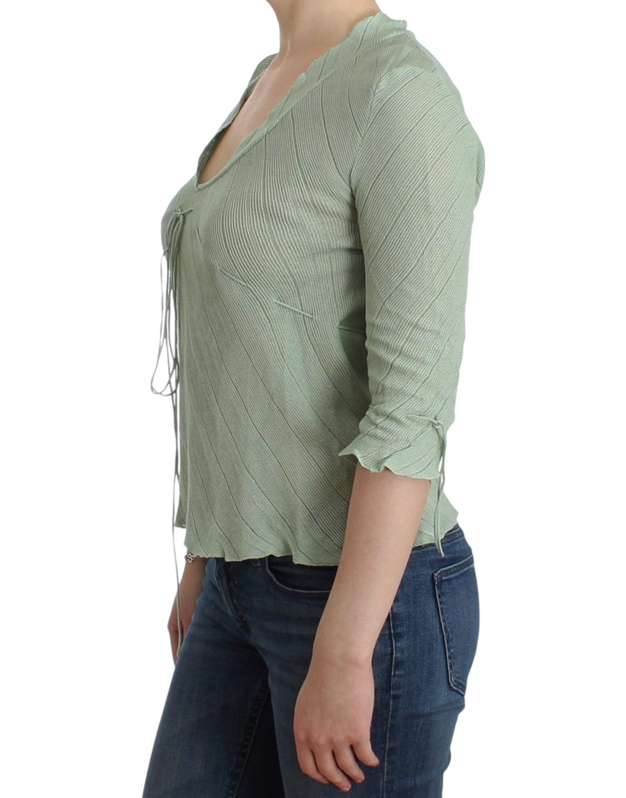 Ermanno Scervino Green Lightweight Knit Sweater Top Women's Blouse