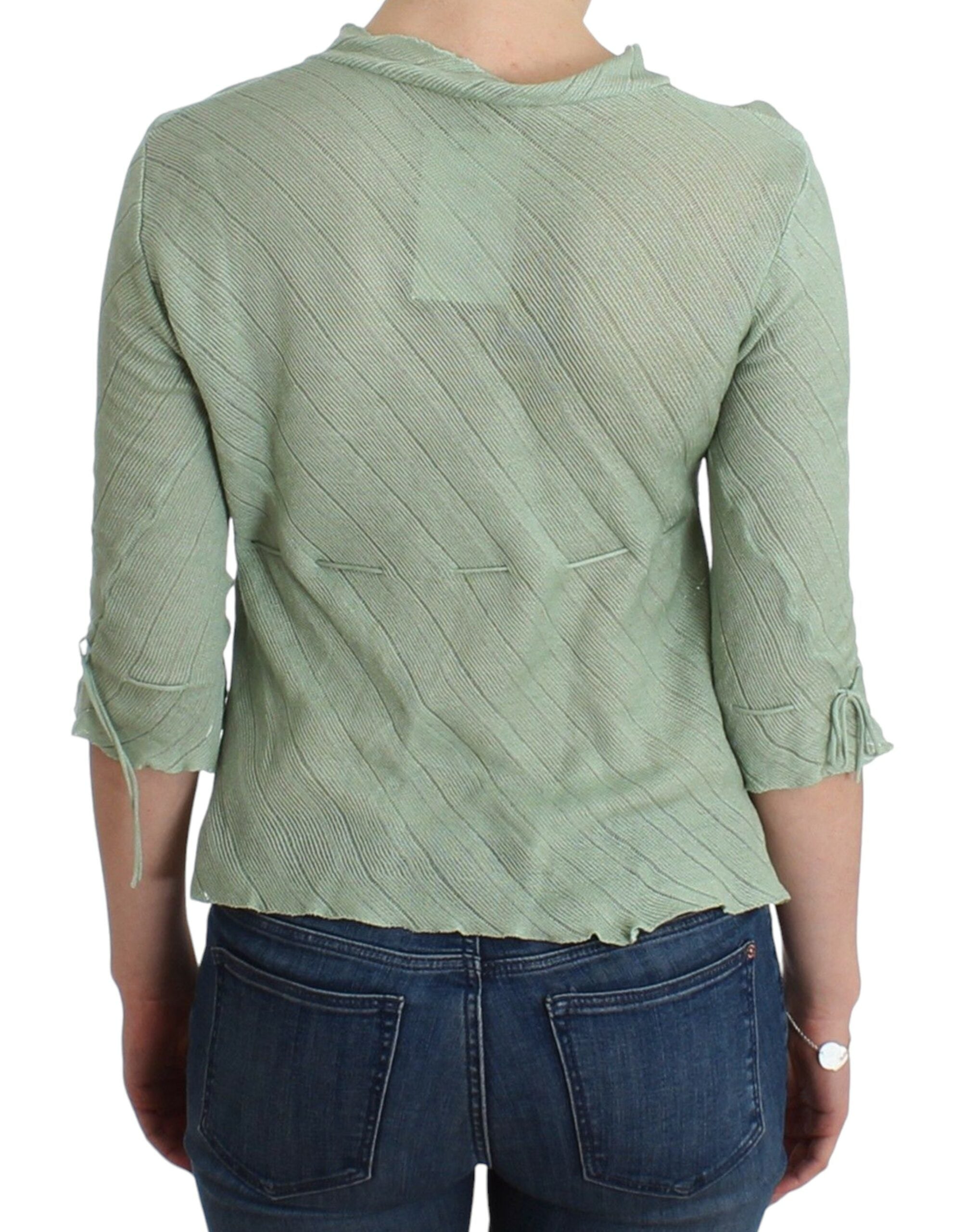 Ermanno Scervino Green Lightweight Knit Sweater Top Women's Blouse