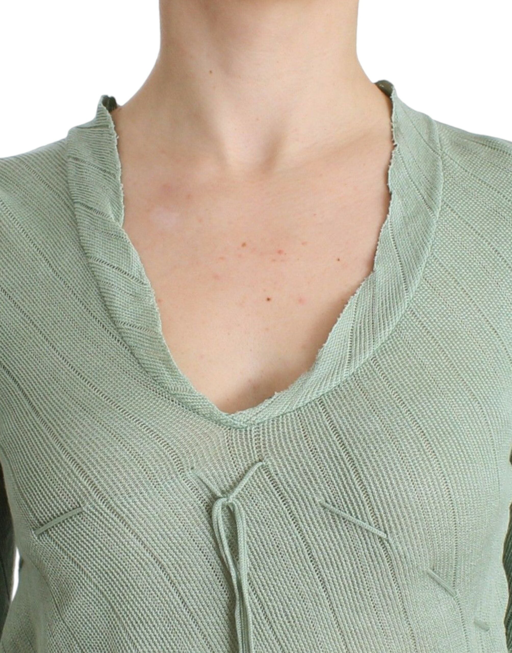 Ermanno Scervino Green Lightweight Knit Sweater Top Women's Blouse