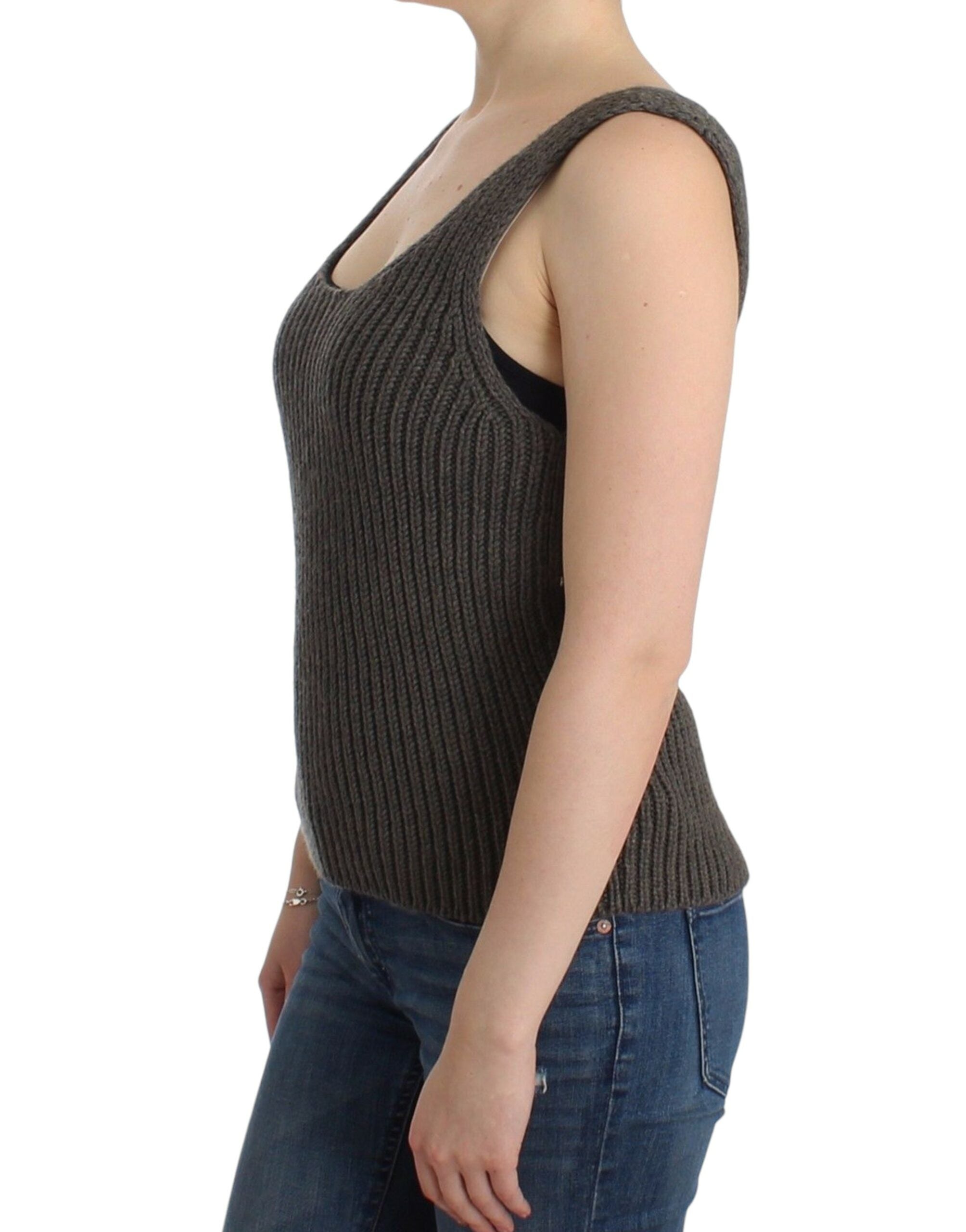 Ermanno Scervino Gray Knit Top Knitted Sweater Merino Women's Wool