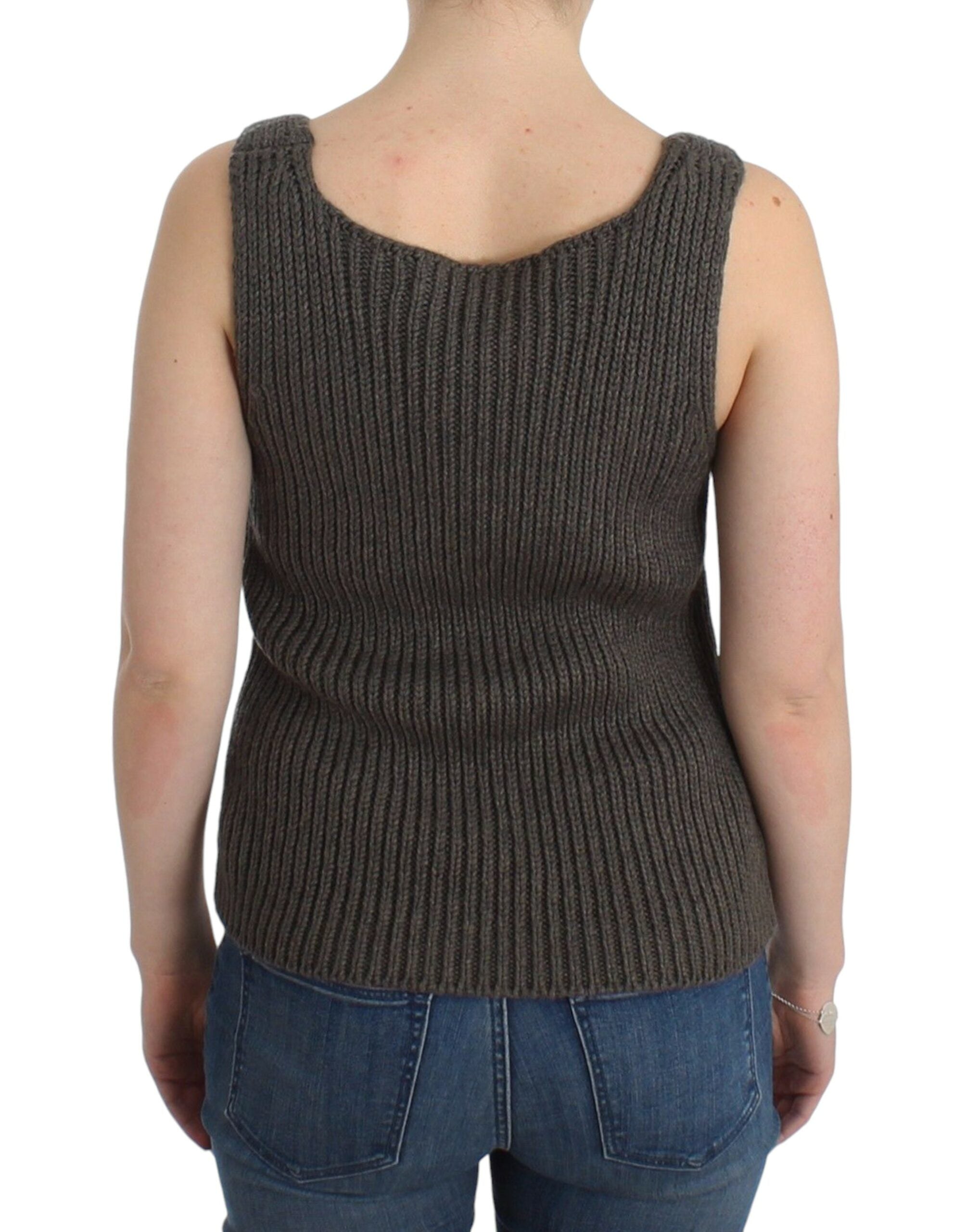 Ermanno Scervino Gray Knit Top Knitted Sweater Merino Women's Wool