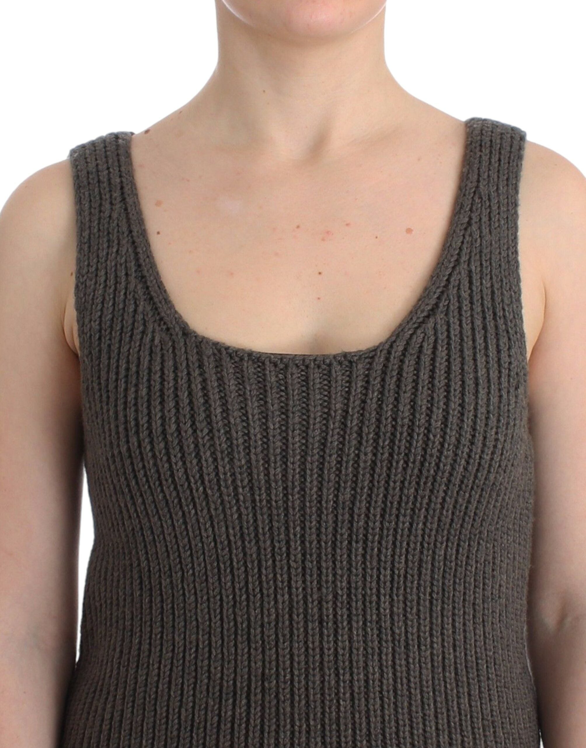 Ermanno Scervino Gray Knit Top Knitted Sweater Merino Women's Wool