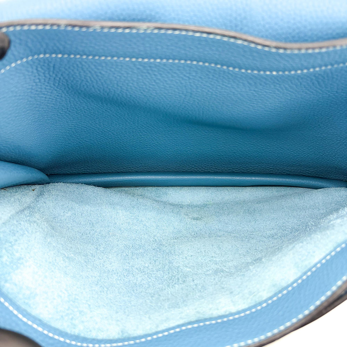 Hermes Sac A Depeches Togo Blue Leather Handbag (Pre-Owned)