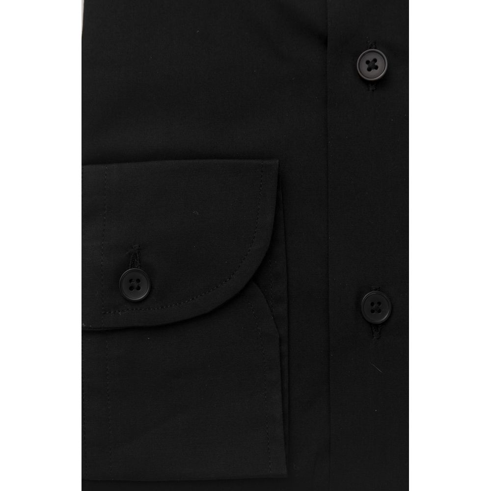 Bagutta Black Cotton Men's Slim Men's Shirt