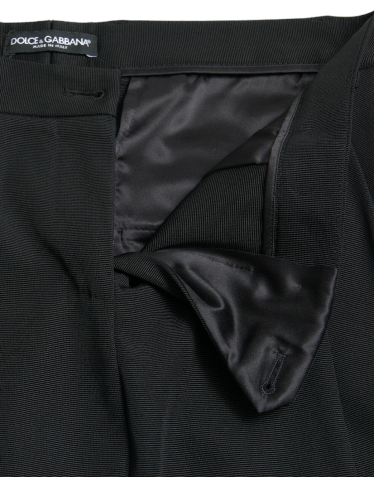 Dolce & Gabbana Black Wool High Waist Cropped Tapered Women's Pants