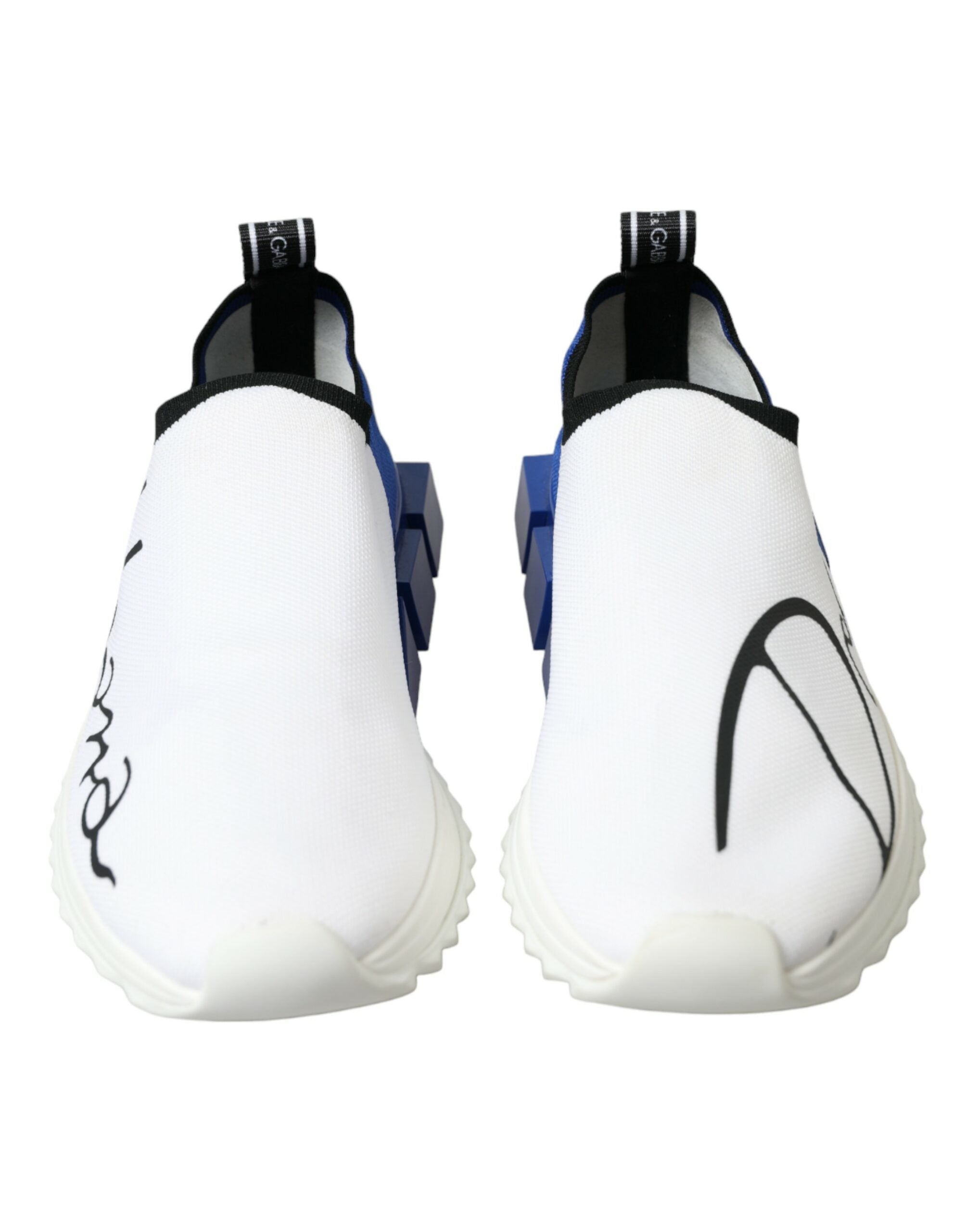 Dolce & Gabbana White Blue Sorrento Low Top Men Casual Sneakers Men's Shoes
