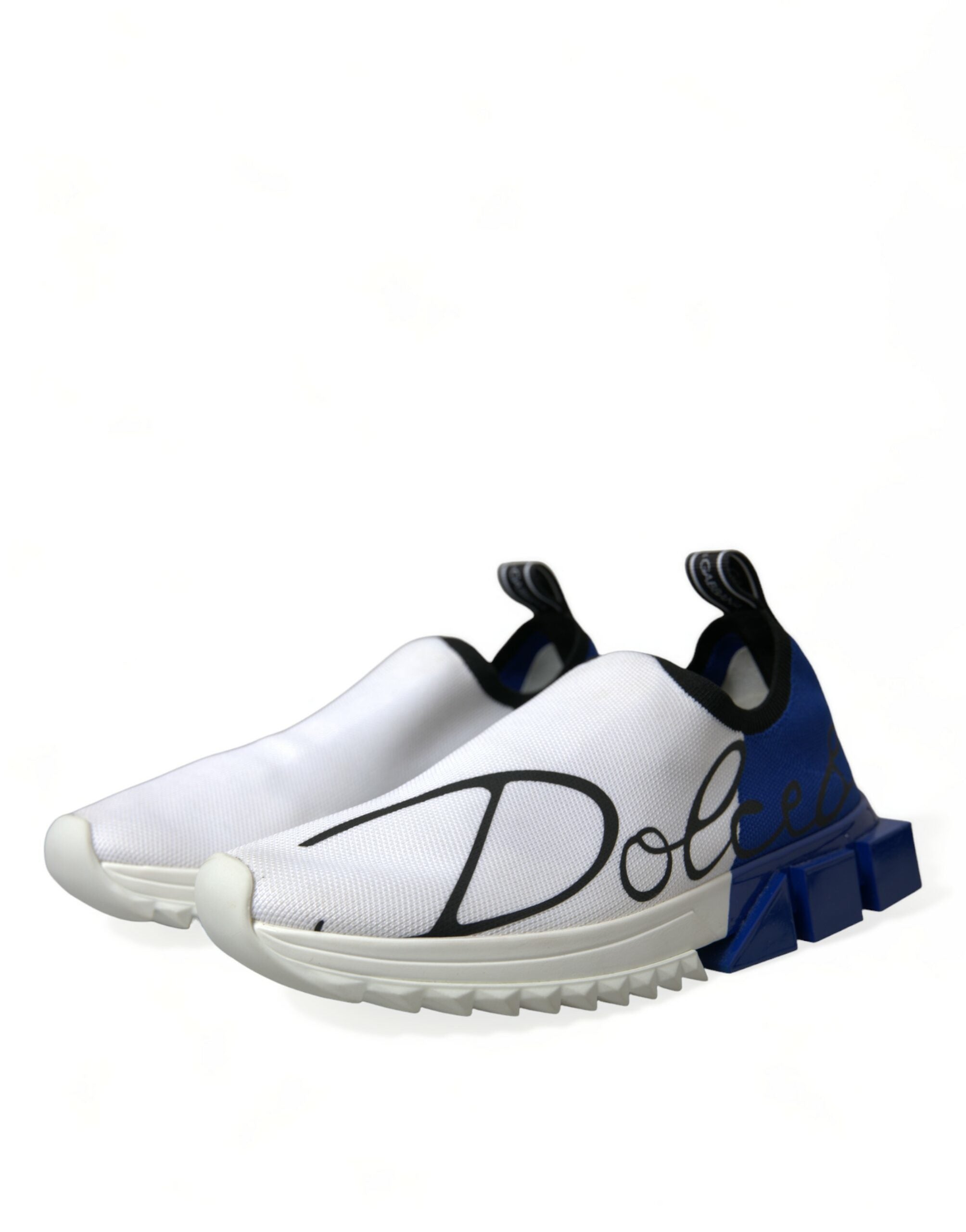 Dolce & Gabbana White Blue Sorrento Low Top Men Casual Sneakers Men's Shoes