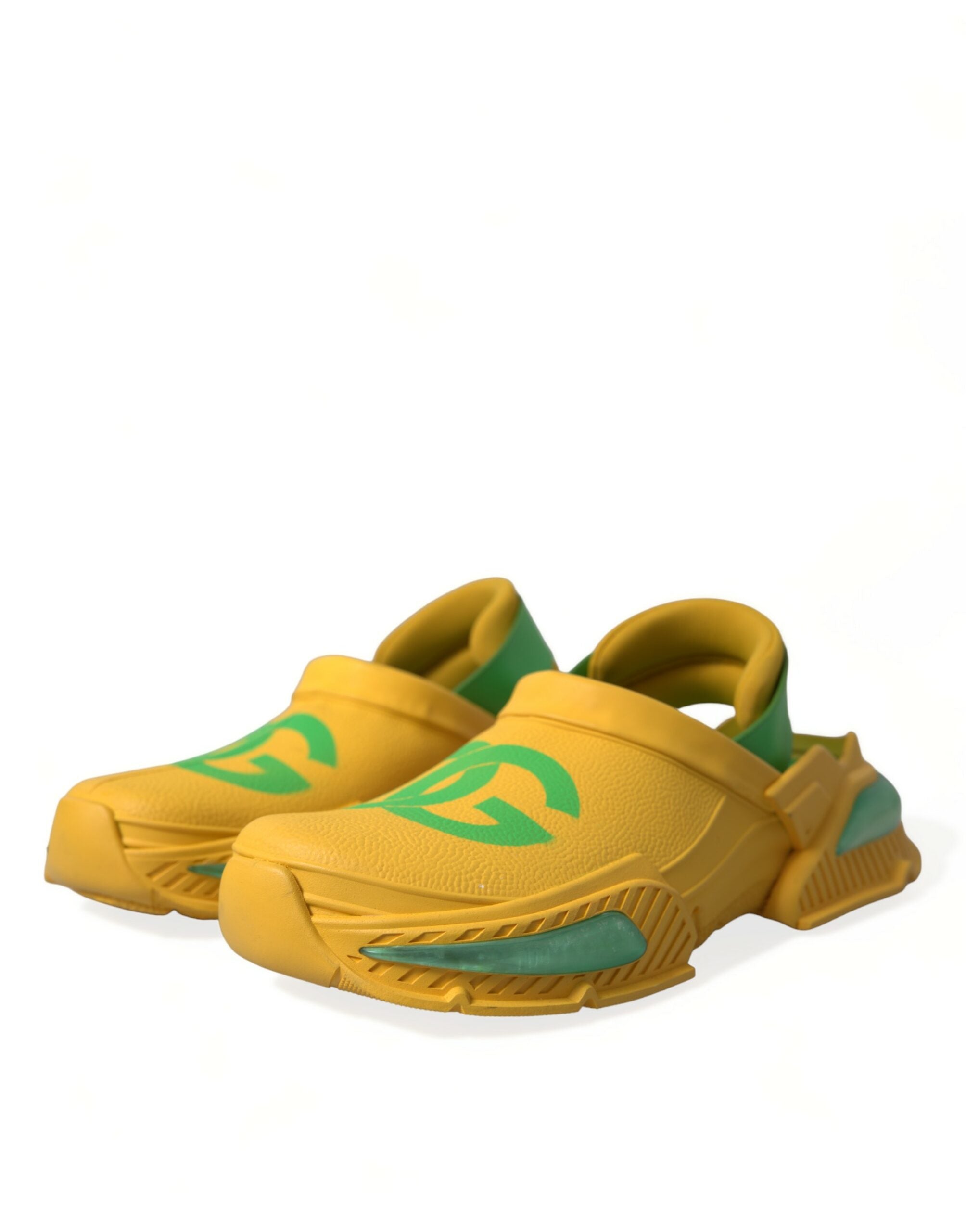 Dolce & Gabbana Yellow Green Rubber Clogs Men Slippers Men Men's Shoes