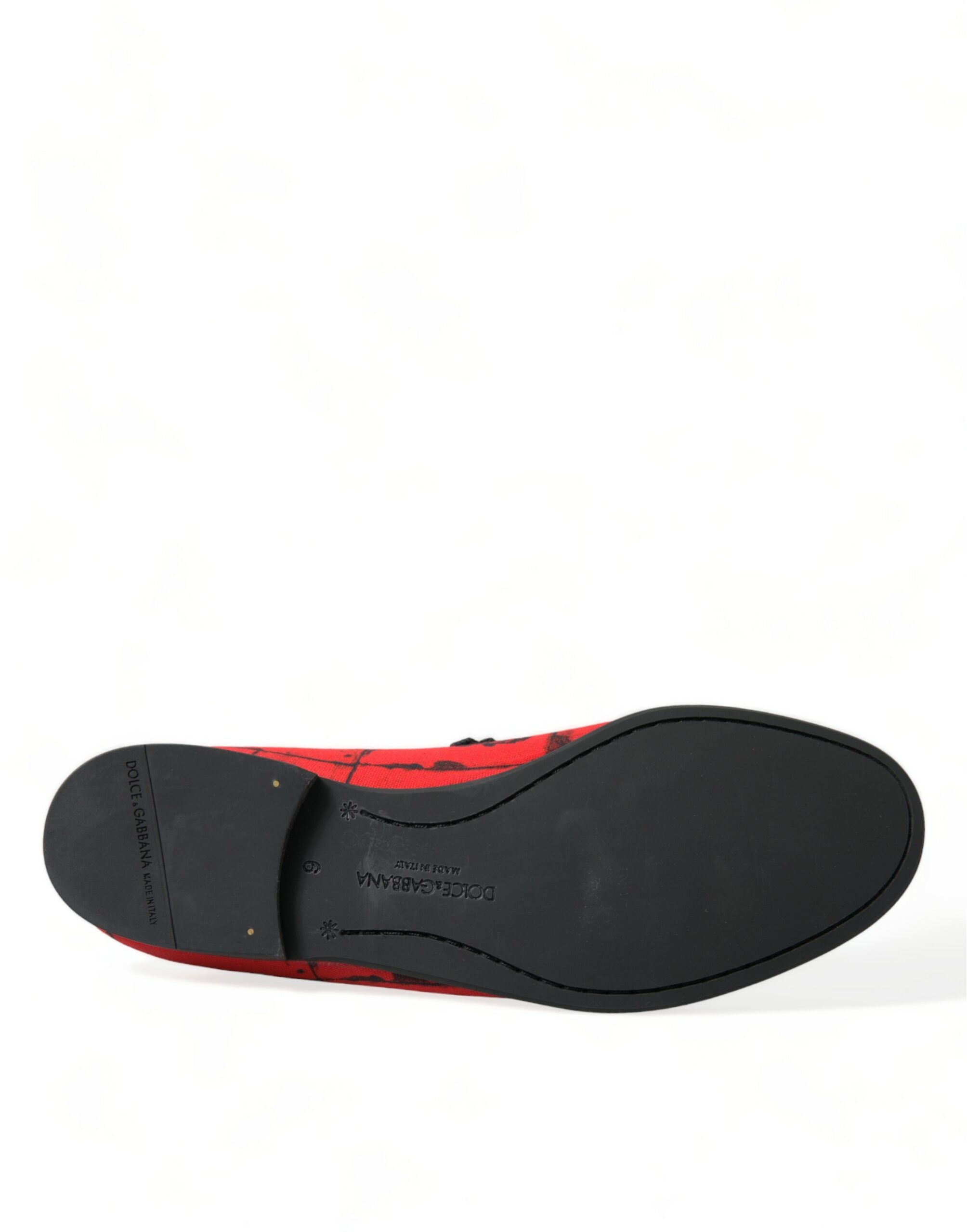 Dolce & Gabbana Red Black Torero Loafers Slippers Men Men's Shoes