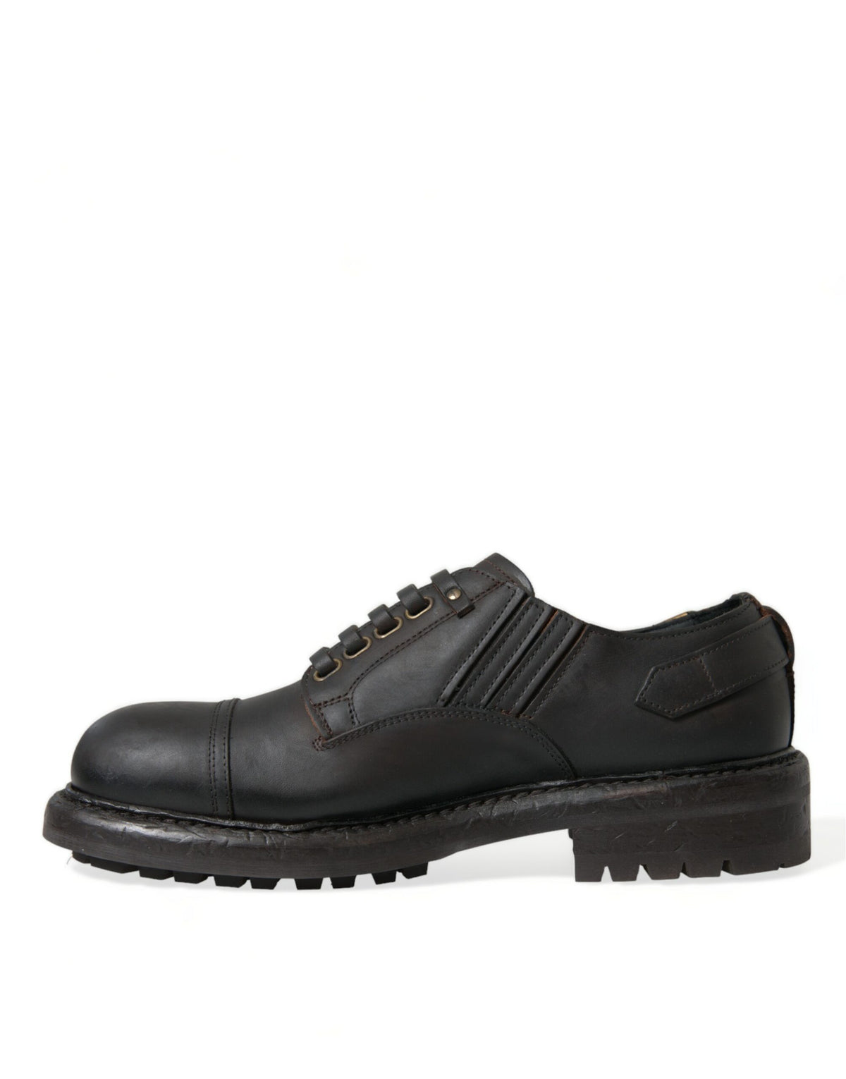 Dolce & Gabbana Brown Leather Lace Up Derby Men Dress Men's Shoes
