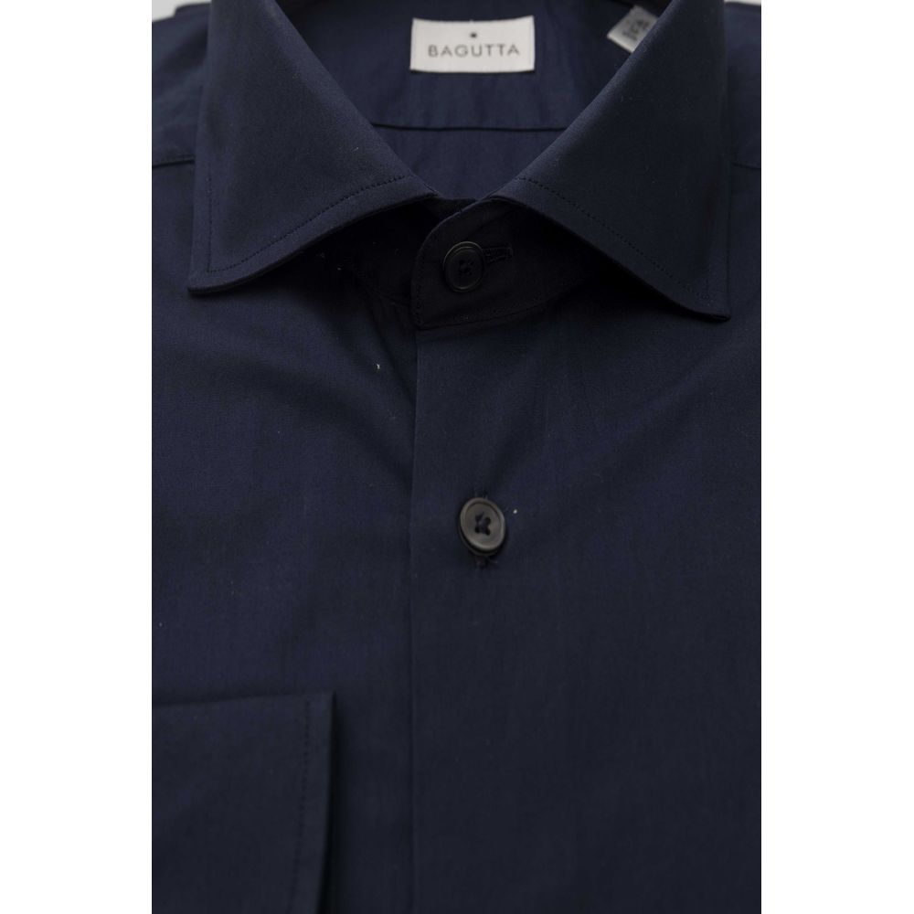 Bagutta Blue Cotton Men's Slim Men's Shirt