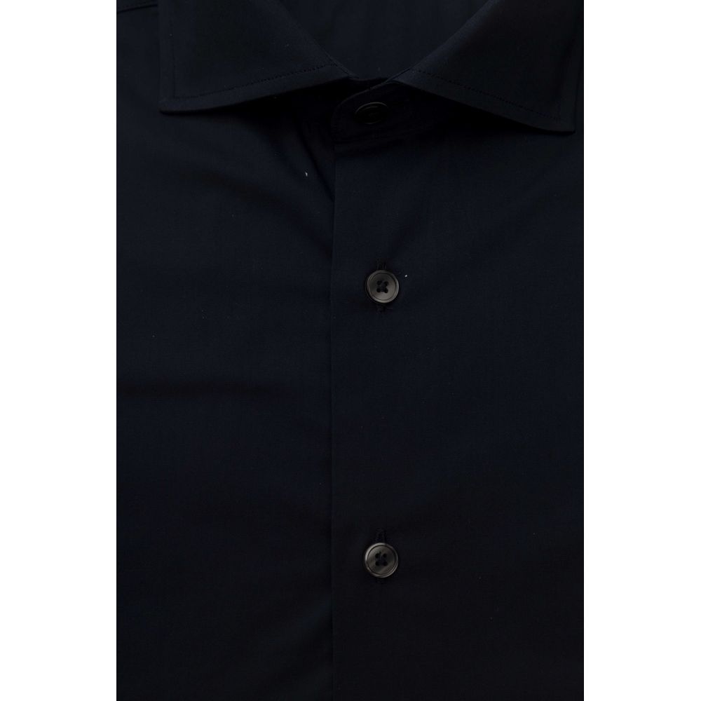 Bagutta Blue Cotton Men's Slim Men's Shirt