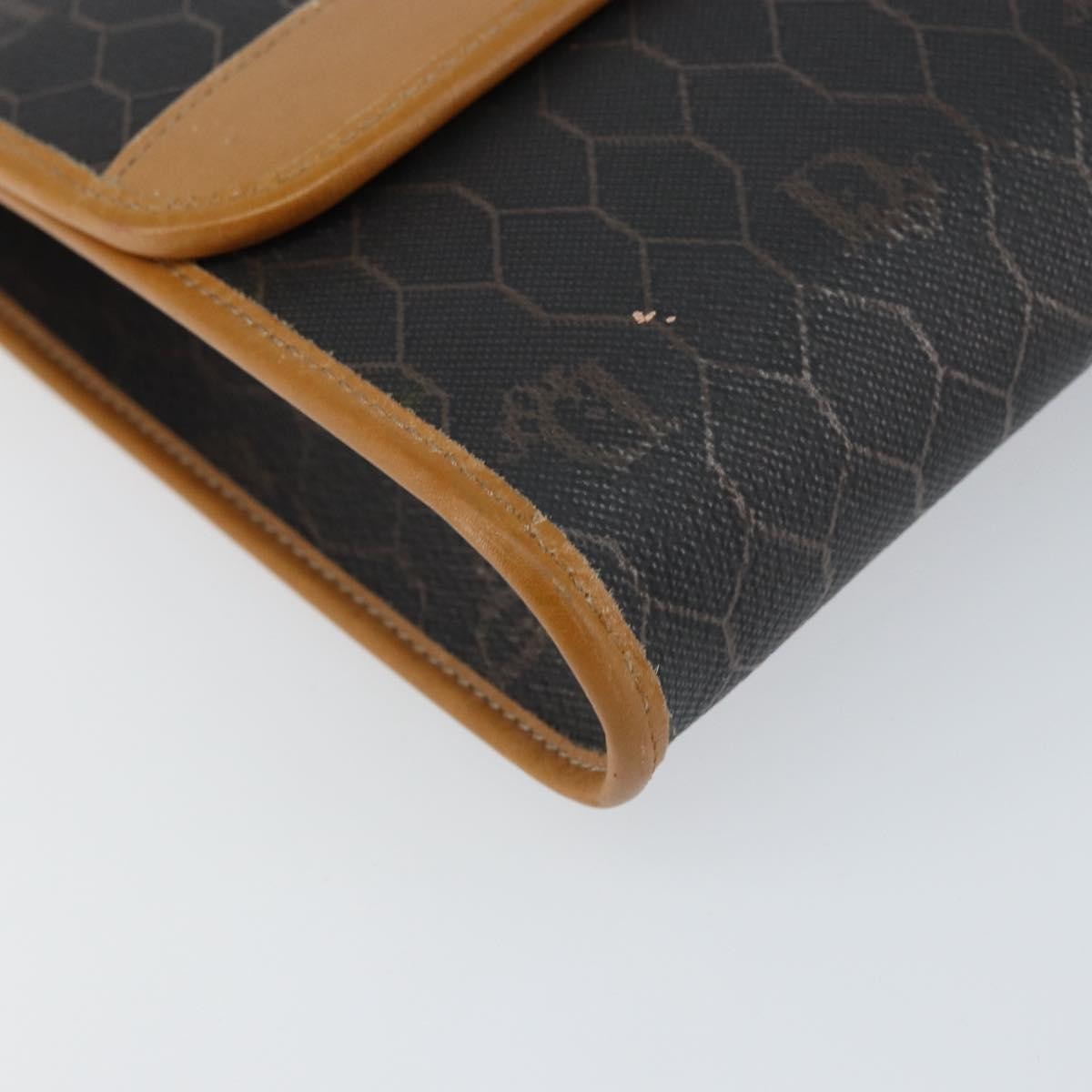 Christian Dior Vintage Honeycomb Chain Canvas Black Canvas Shoulder Bag Bag (Pre-Owned)