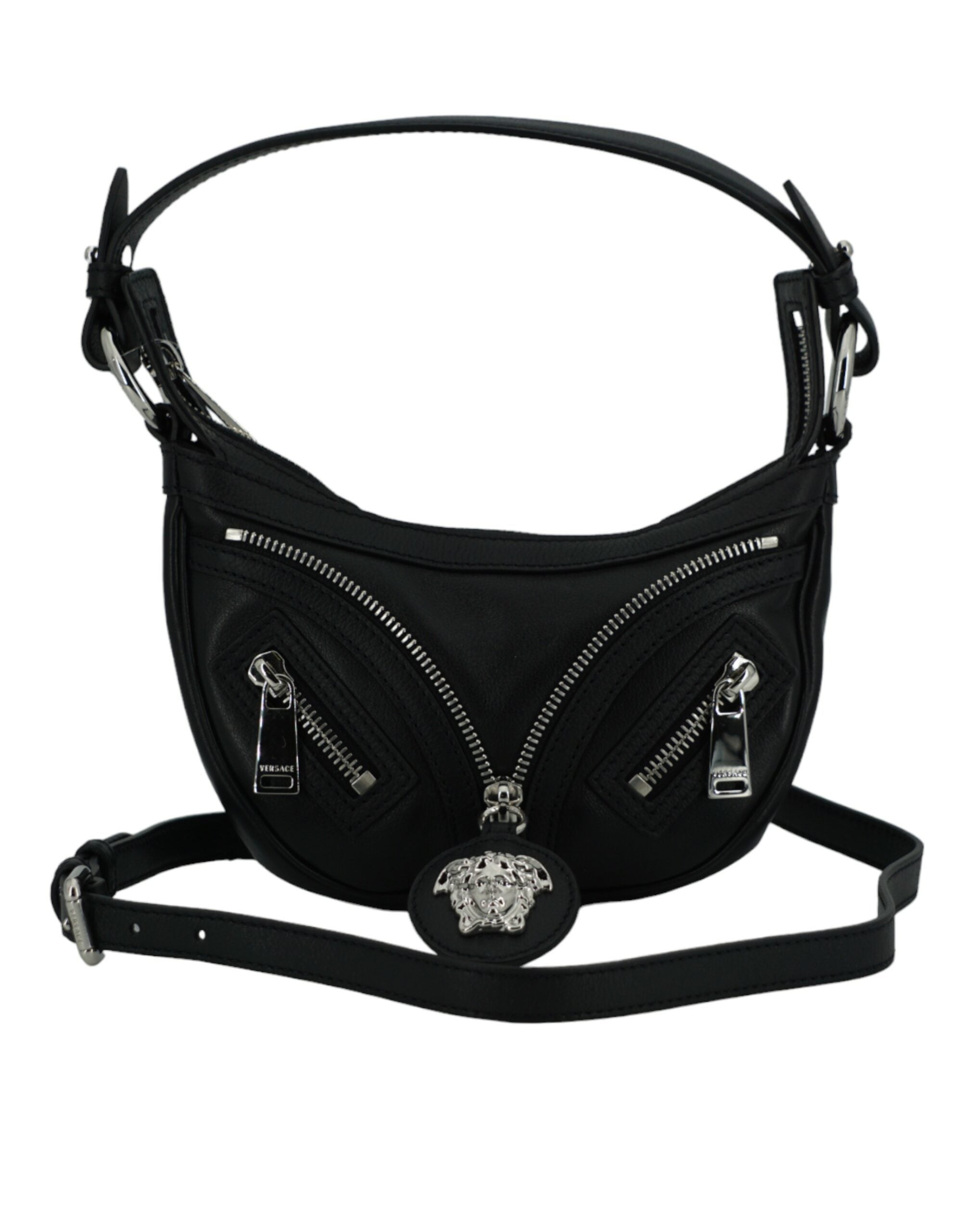 Versace Elegant Black Mini Hobo Shoulder Women's Bag