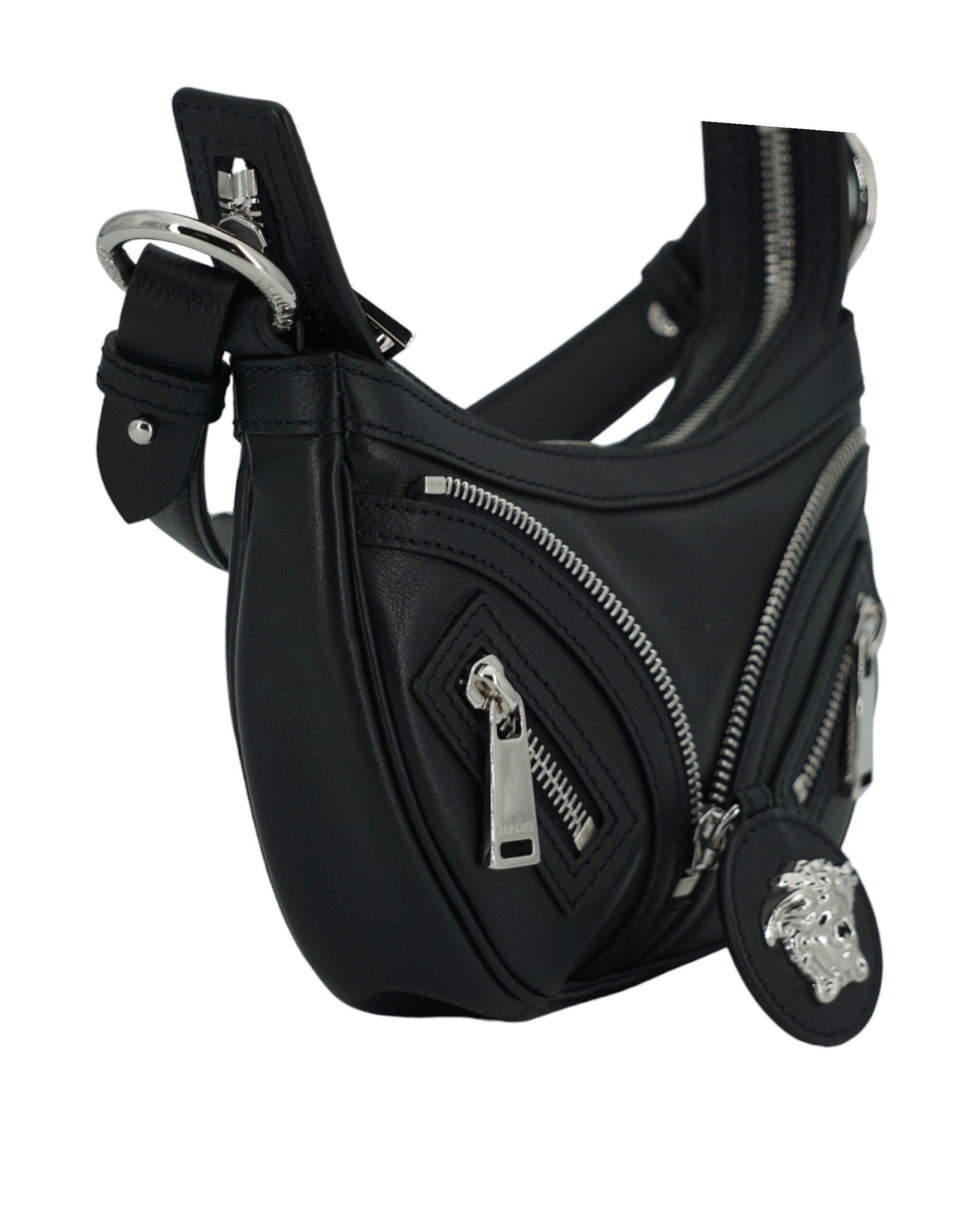 Versace Elegant Black Mini Hobo Shoulder Women's Bag