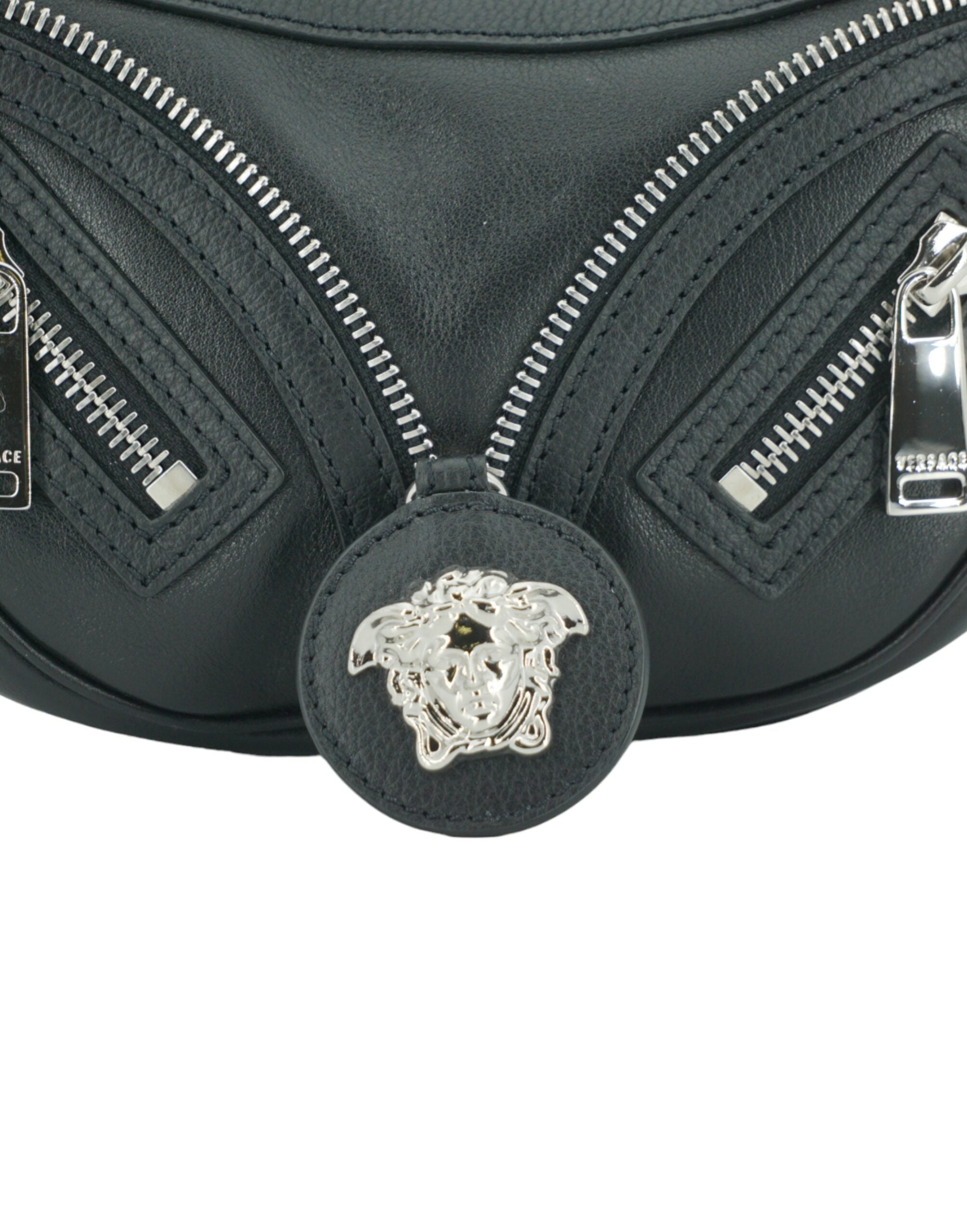 Versace Elegant Black Mini Hobo Shoulder Women's Bag