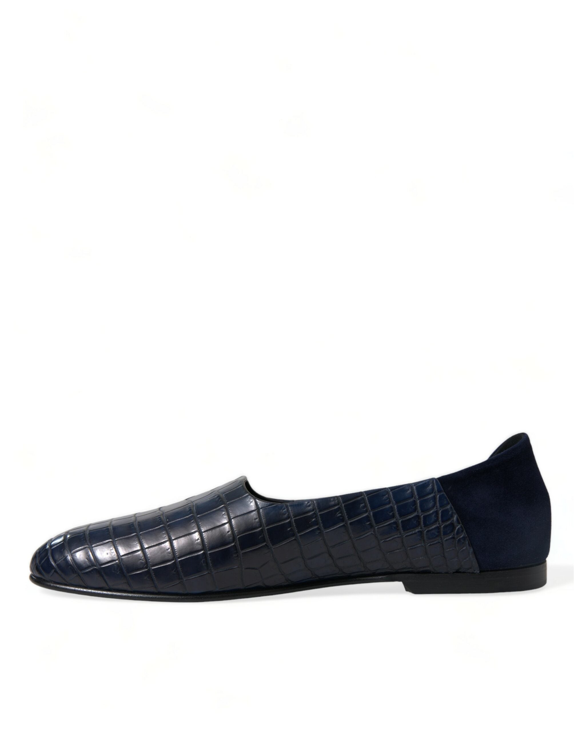 Dolce & Gabbana Blue Crocodile Leather Loafers Slip On Men's Shoes
