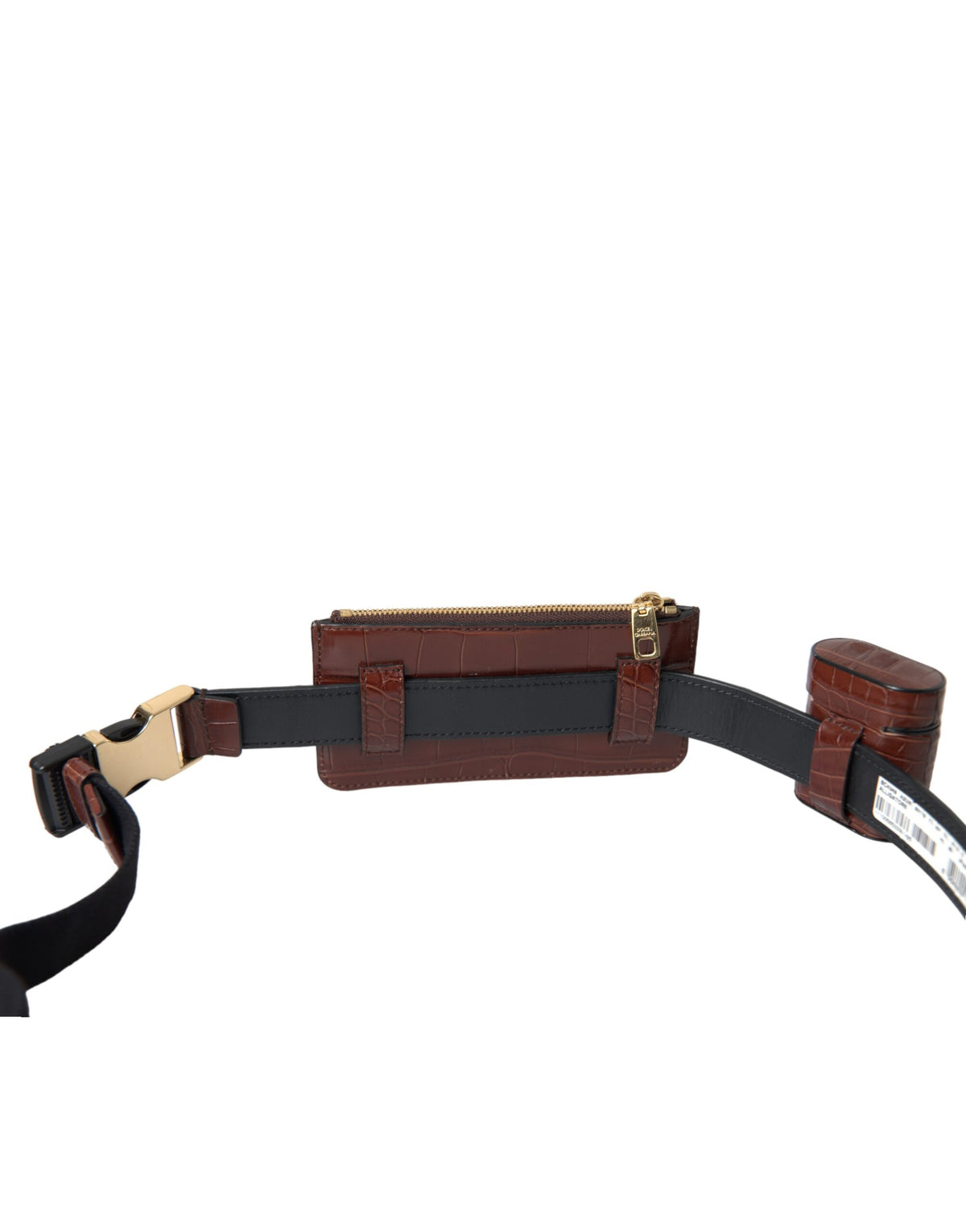 Dolce & Gabbana Brown Alligator Leather Airpods Case Coin Purse Women's Wallet